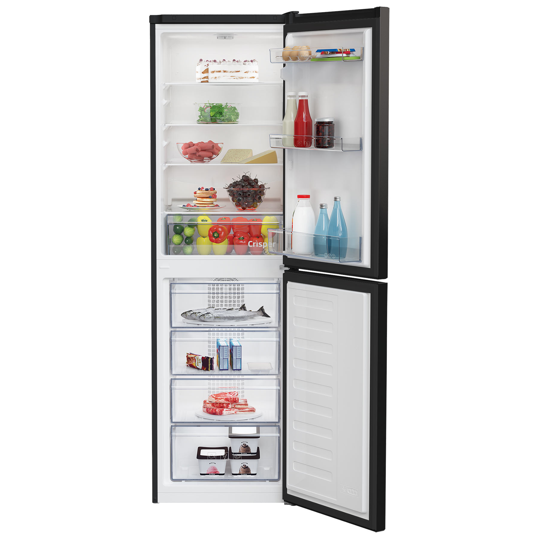 Beko CCFM4582B 182cm High 50 50 Frost Free Fridge Freezer in Black 54c, photo 3