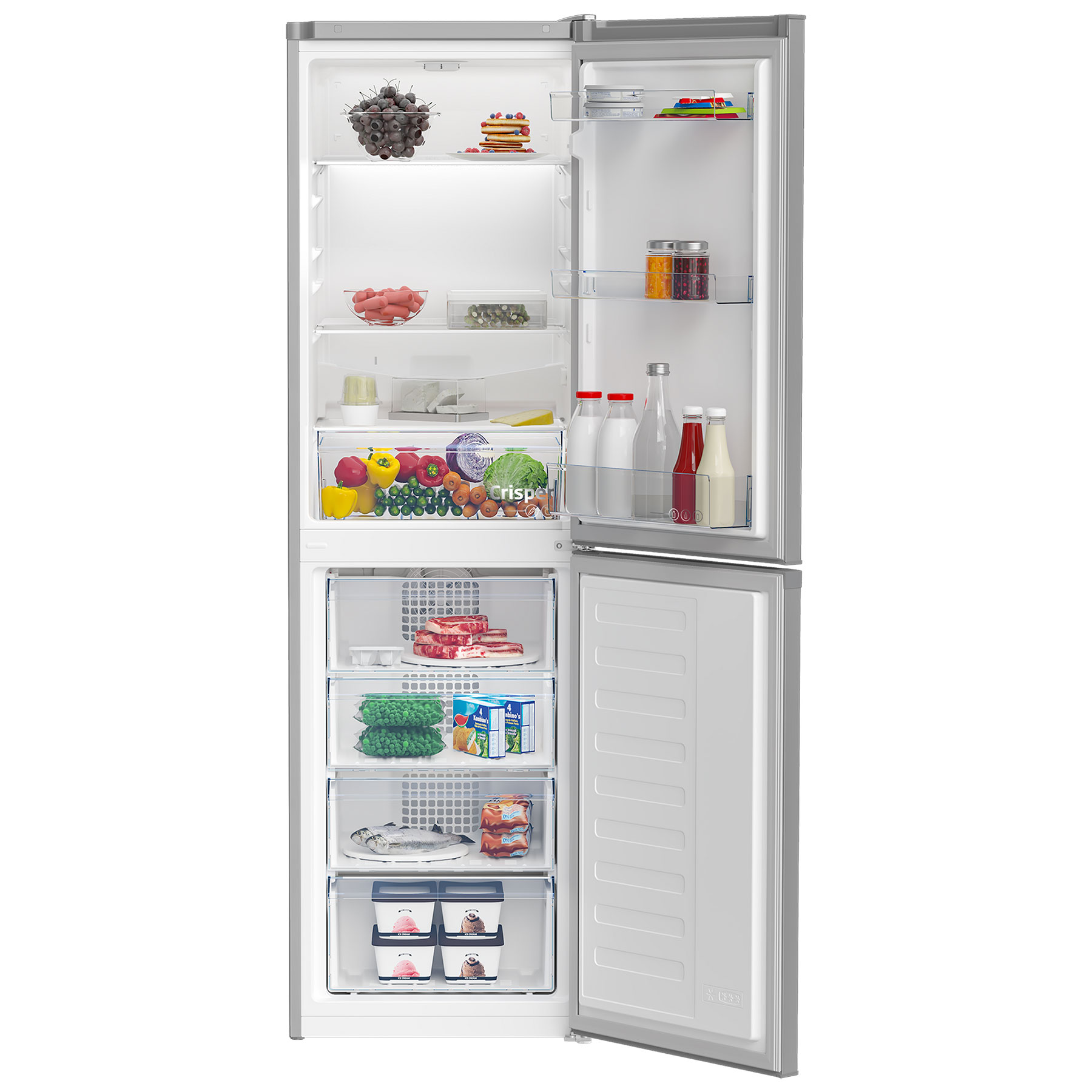 Beko CCFM4582S 182cm High 50 50 Frost Free Fridge Freezer in Silver 54, photo 3