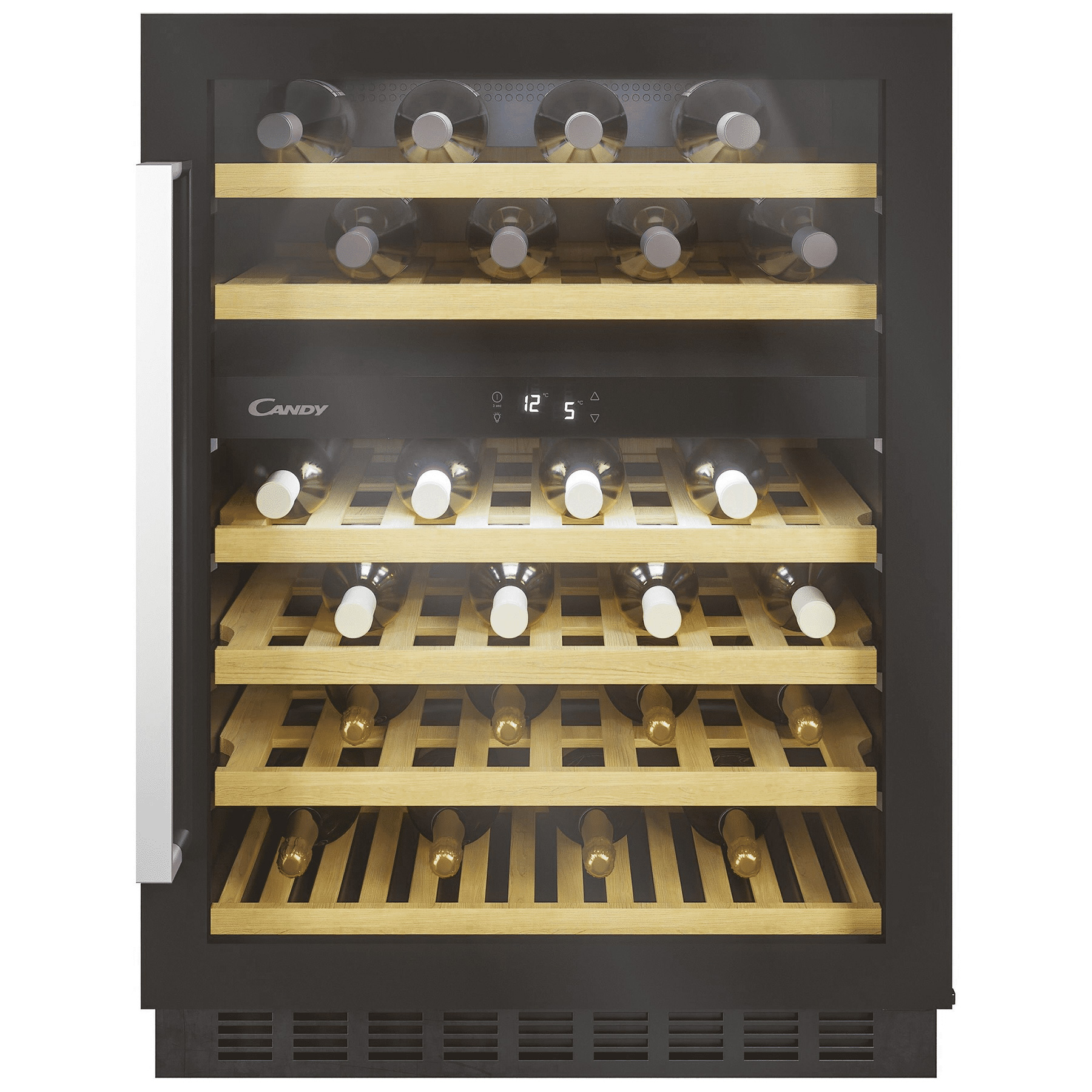 Image of Candy CCVB60DUKN 60cm Integrated Dual Zone Wine Cooler Black 46 Bottle