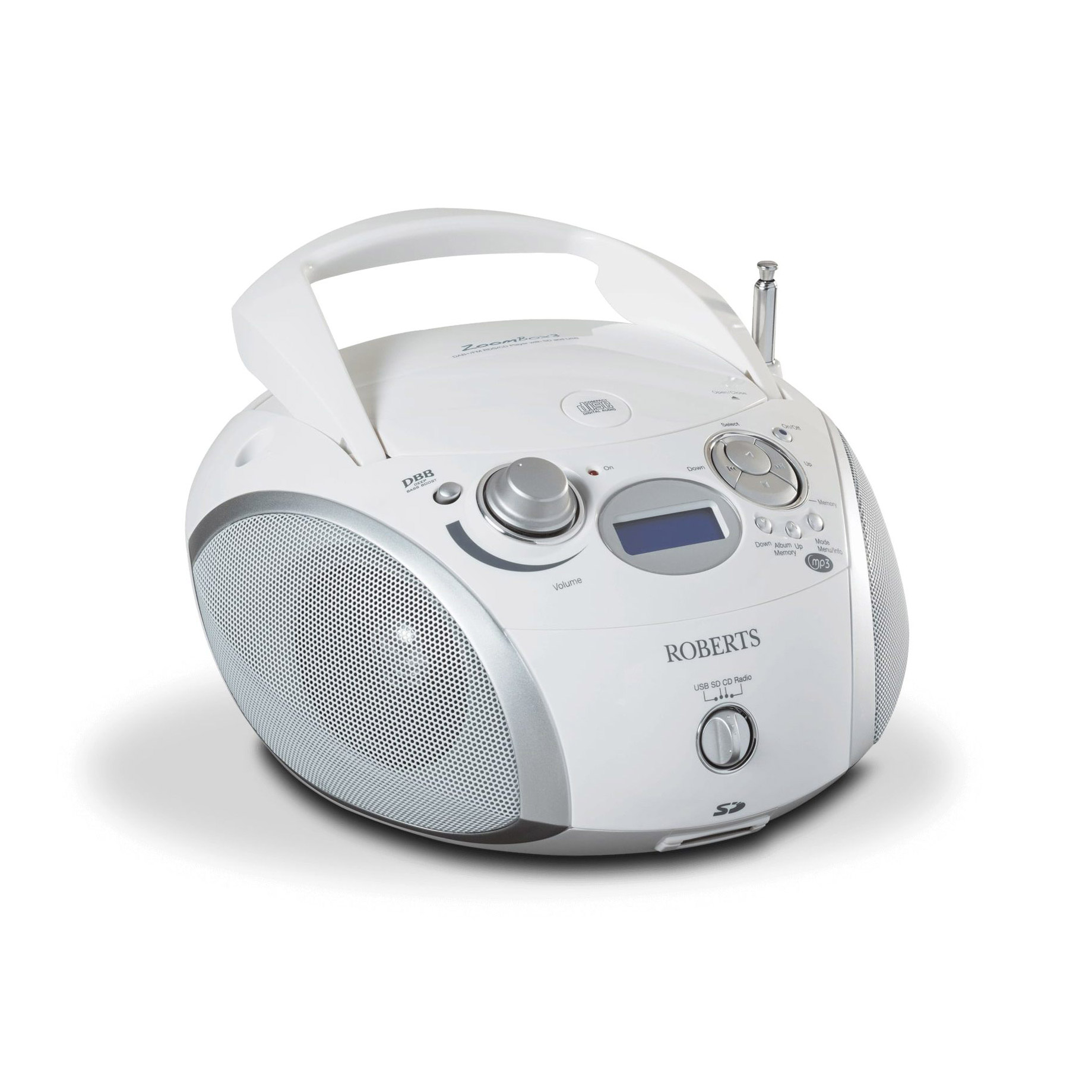 Roberts CD9959W Portable CD Player with FM & MW Radio in White
