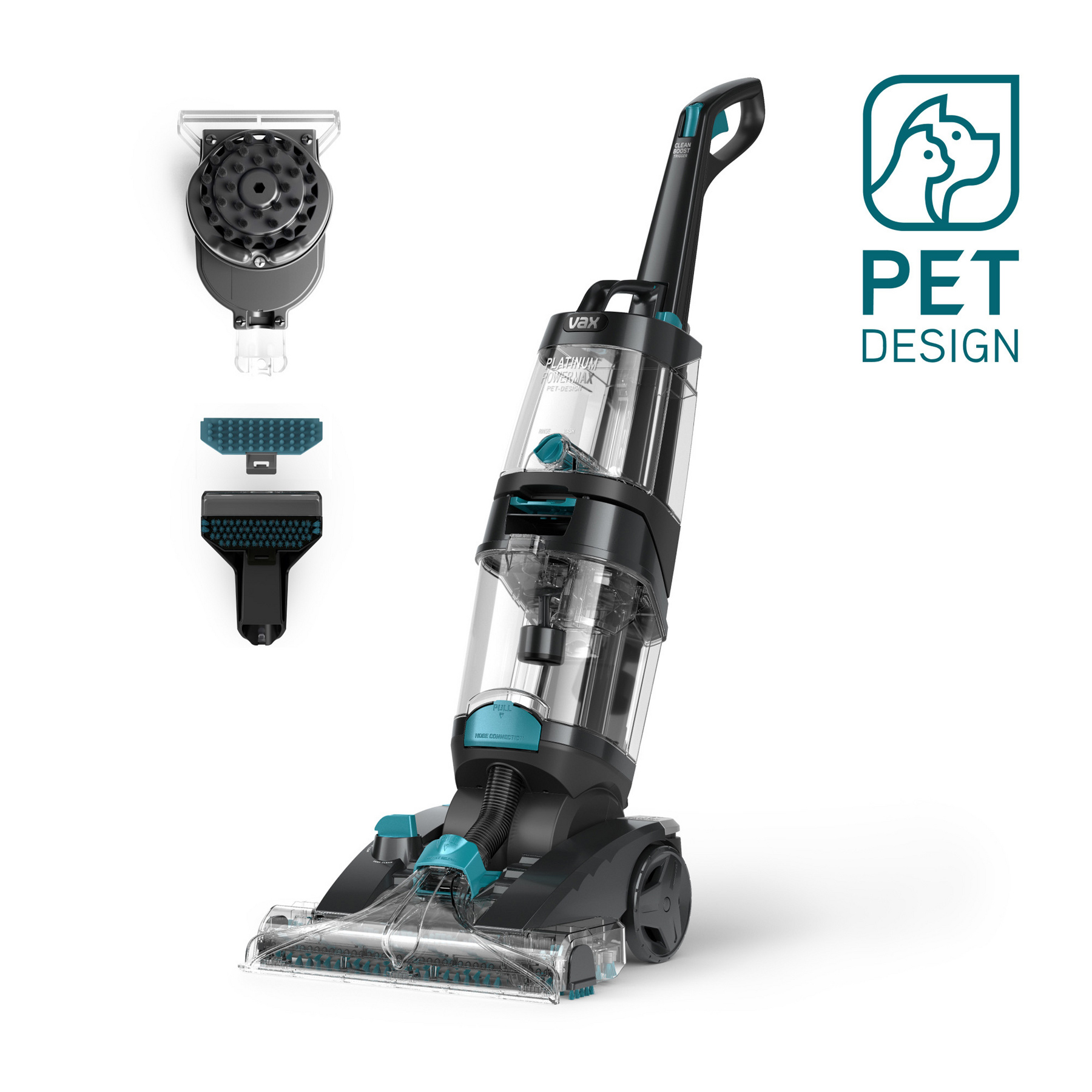 Vax CDCW PMXP Platinum Power Max Pet Design Carpet Cleaner Black Teal, photo 2