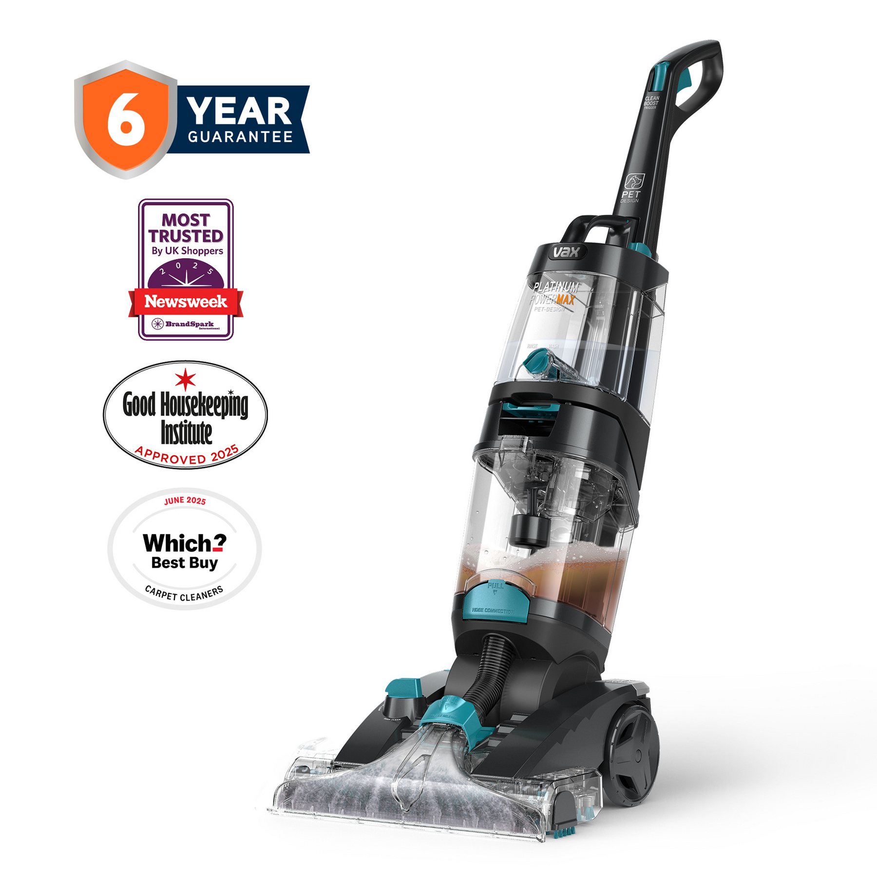 Vax CDCW PMXP Platinum Power Max Pet Design Carpet Cleaner Black Teal