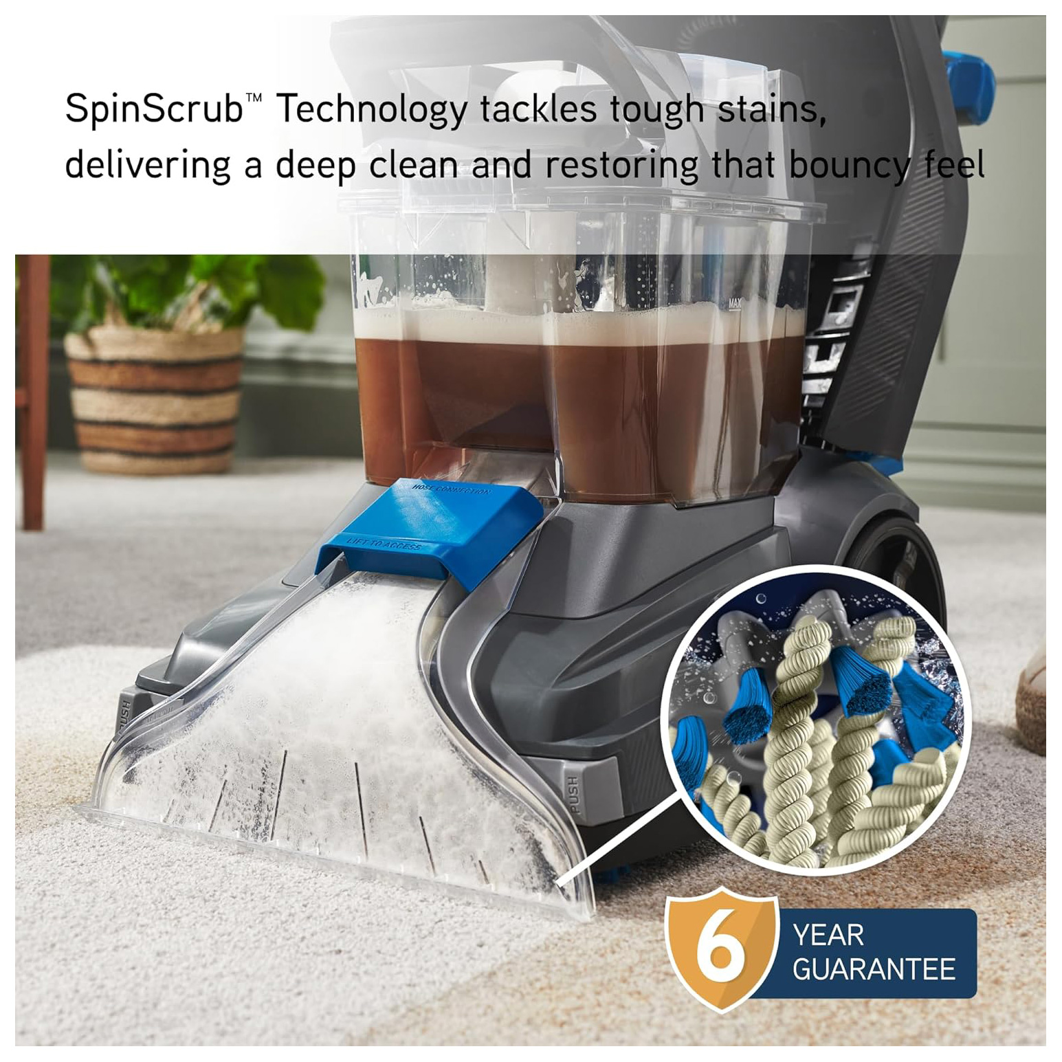 Vax CDCW-SSXS SpinScrub Power Carpet Washer Grey and Tiger Blue, photo 4