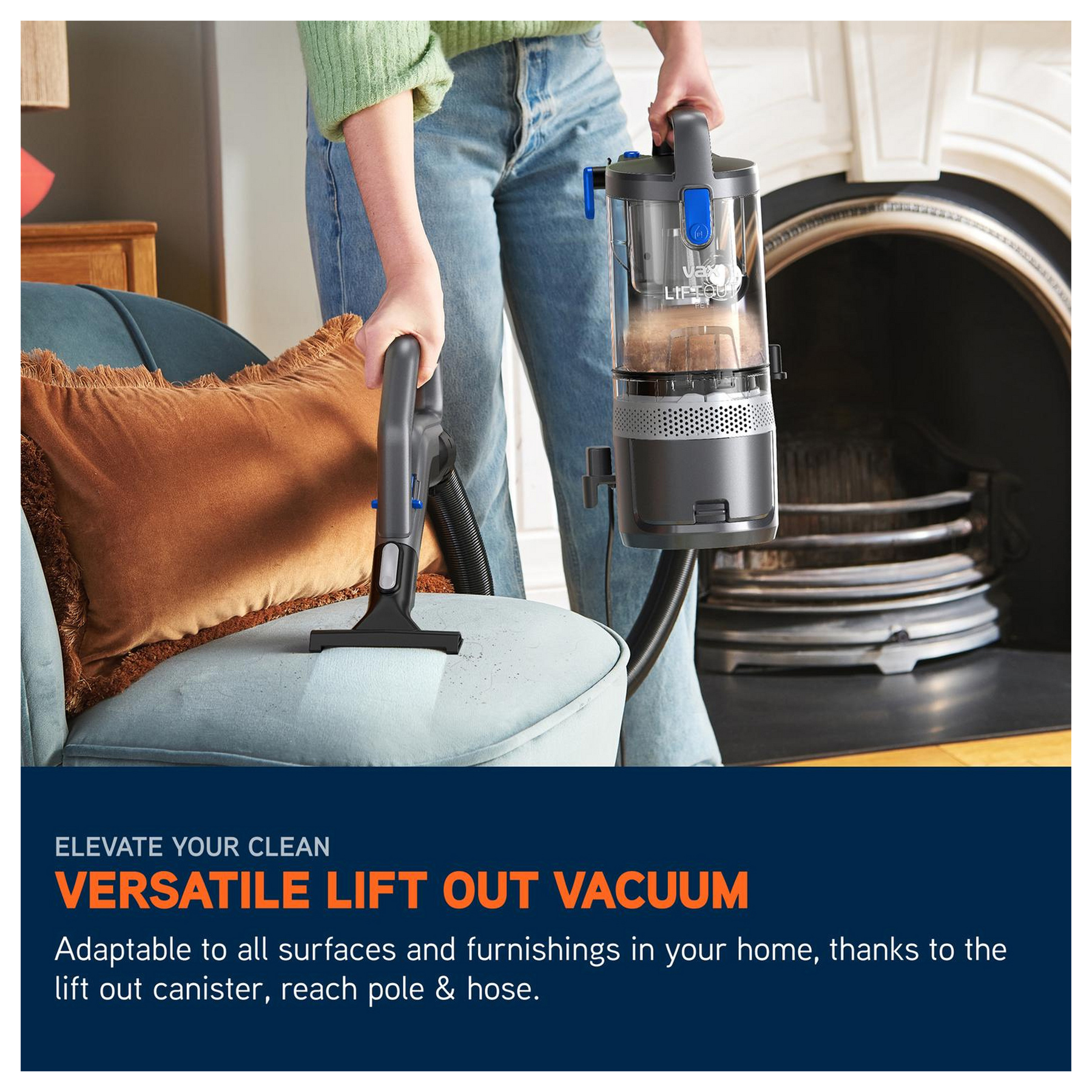 Vax LiftOut Reach Pet CDUP-LOXR Corded Upright Vacuum - Graphite Blue, photo 4