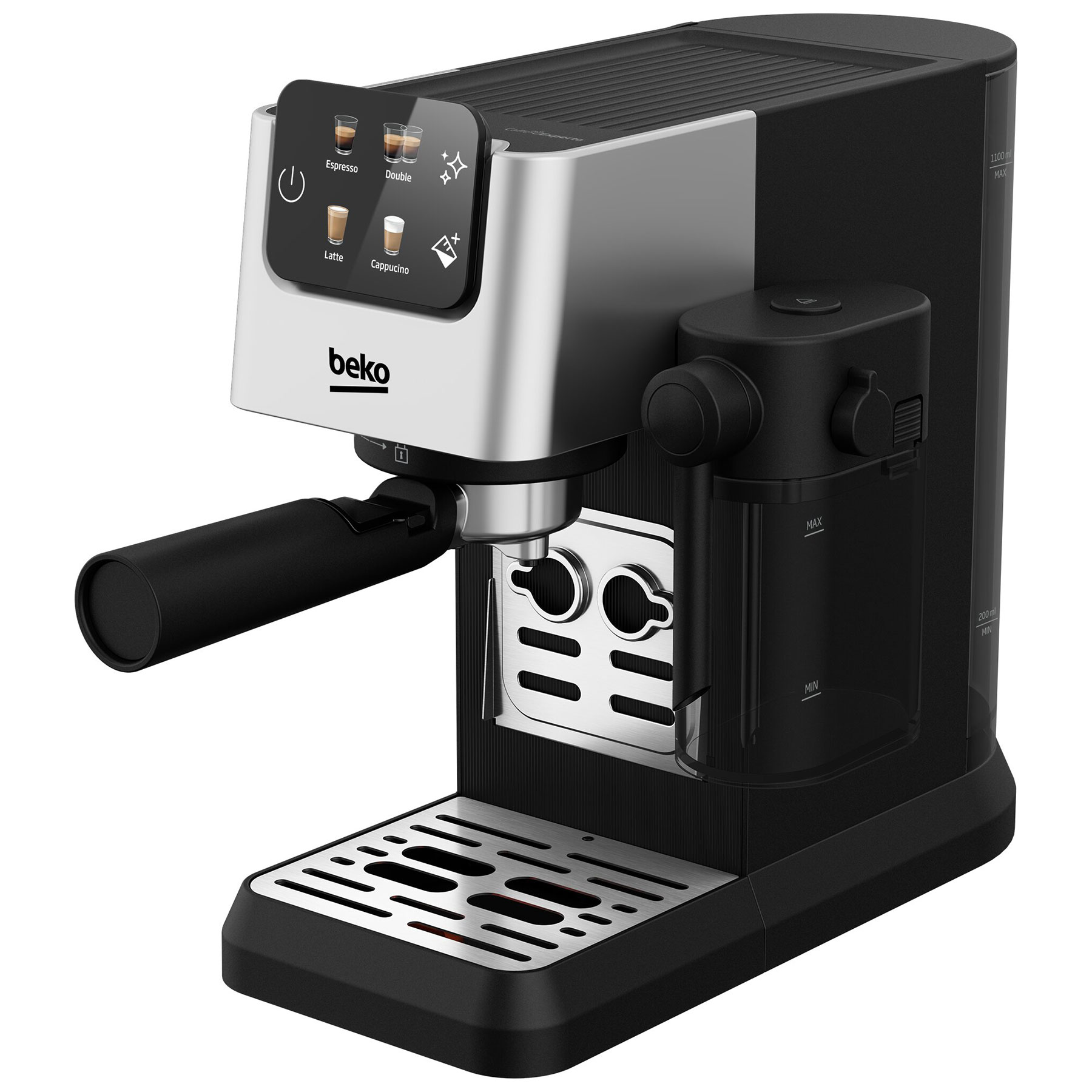 Beko CEP5304X CaffeExperto Semi Automatic Espresso Coffee Machine with Integrated Milk Jug Silver, photo 2