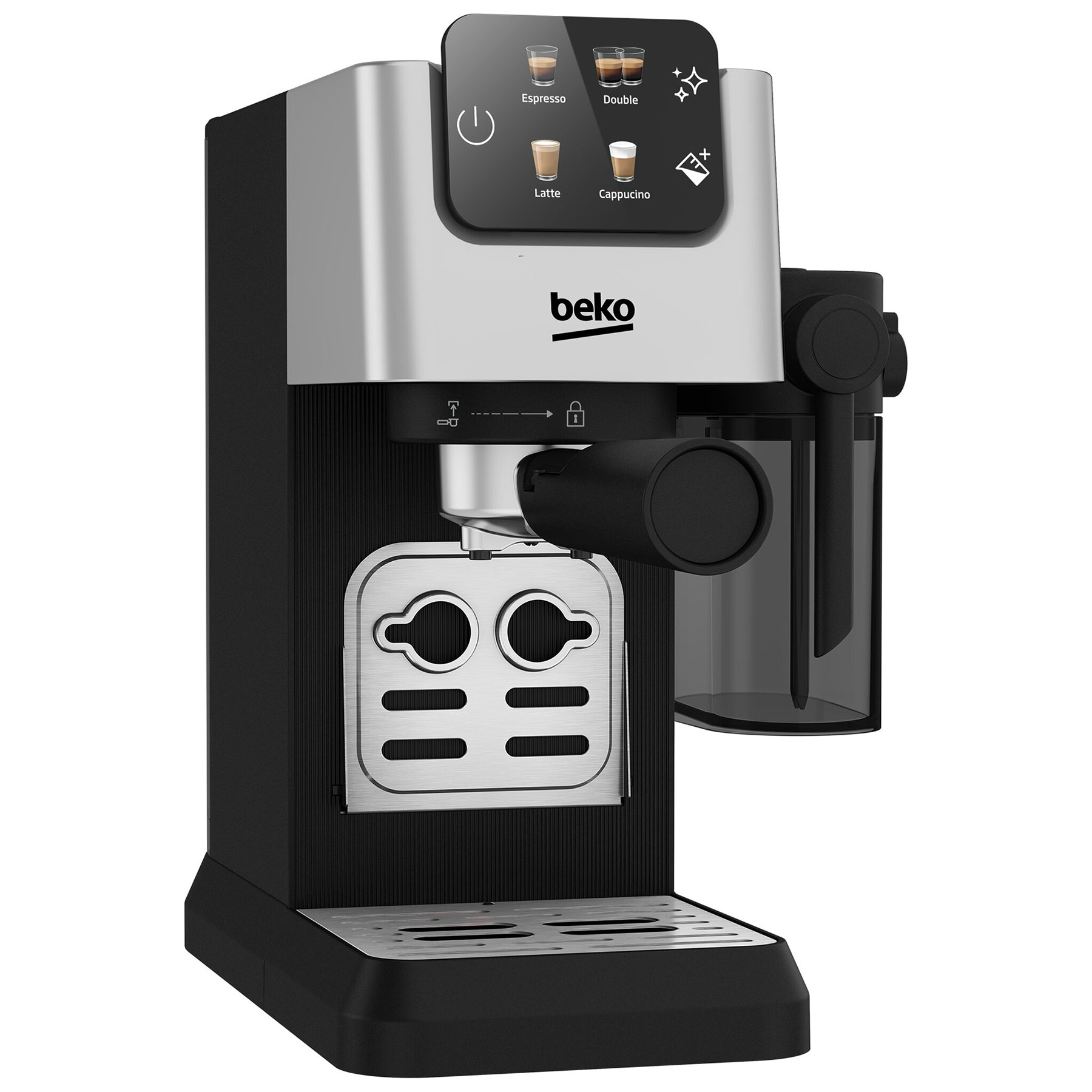 Beko CEP5304X CaffeExperto Semi Automatic Espresso Coffee Machine with Integrated Milk Jug Silver, photo 3