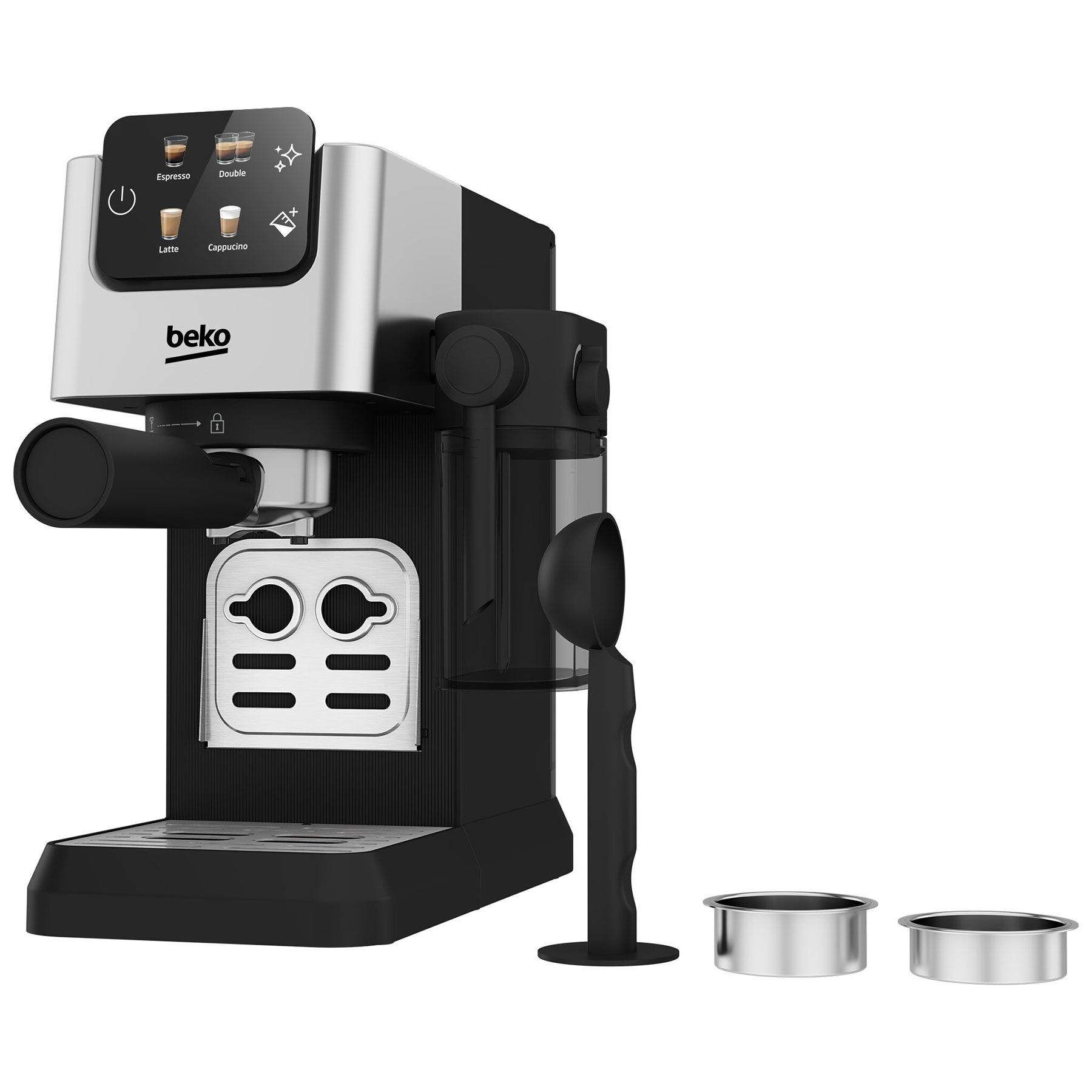 Beko CEP5304X CaffeExperto Semi Automatic Espresso Coffee Machine with Integrated Milk Jug Silver, photo 4
