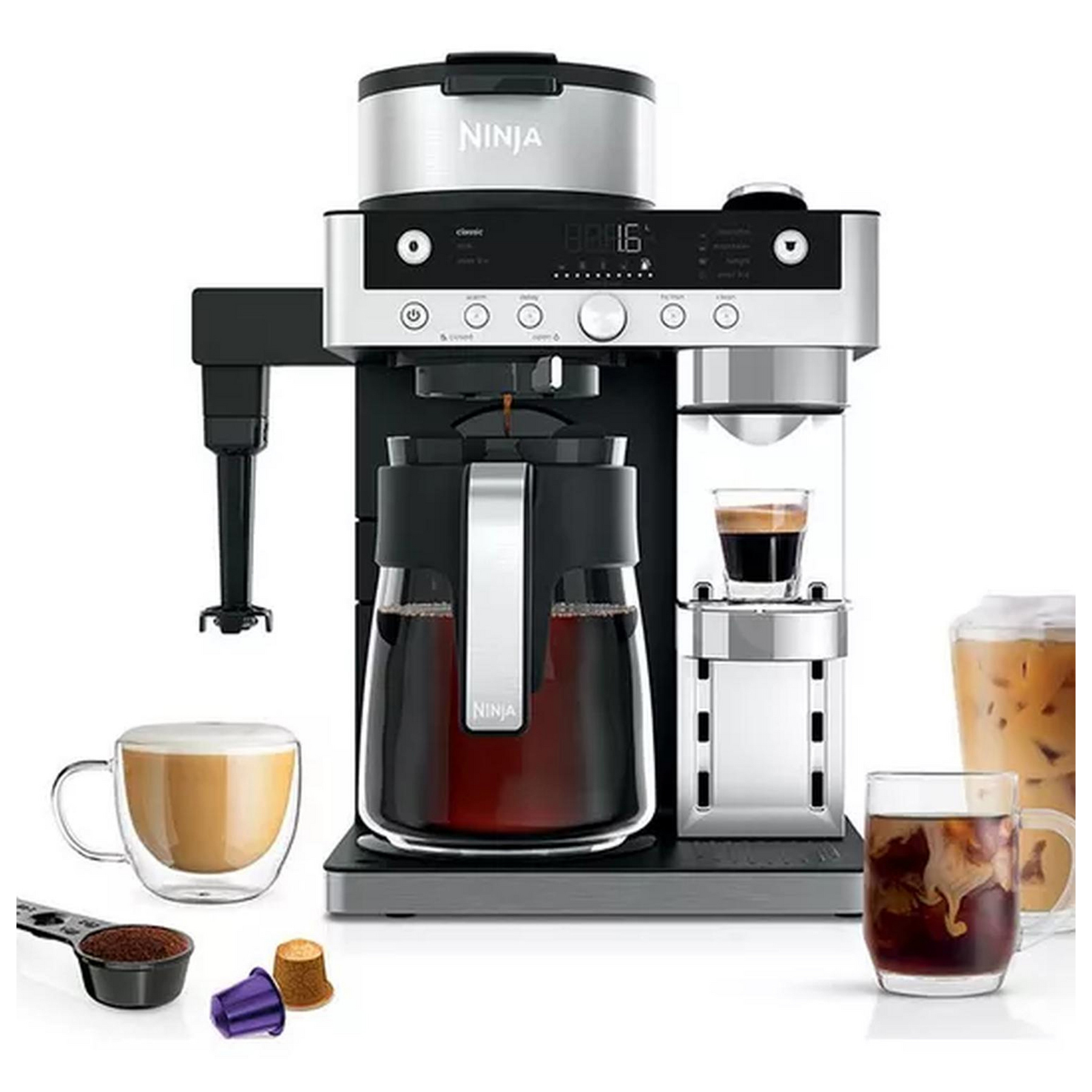 Ninja CFN802UK Ninja Espresso Filter Coffee Machine Silver Black