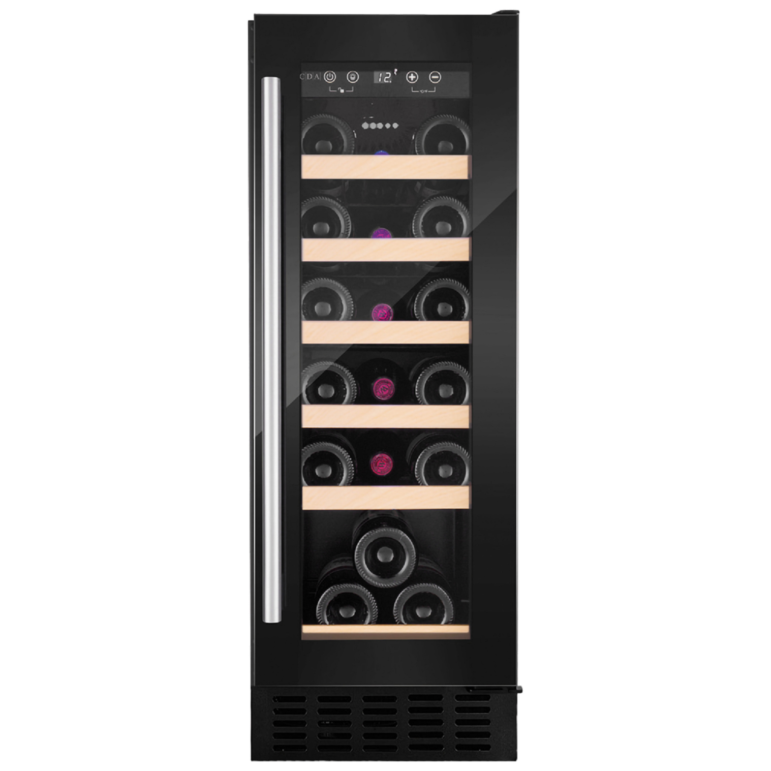 CDA CFWC304BL 30cm Freestanding Wine Cooler in Black 19 Bottle