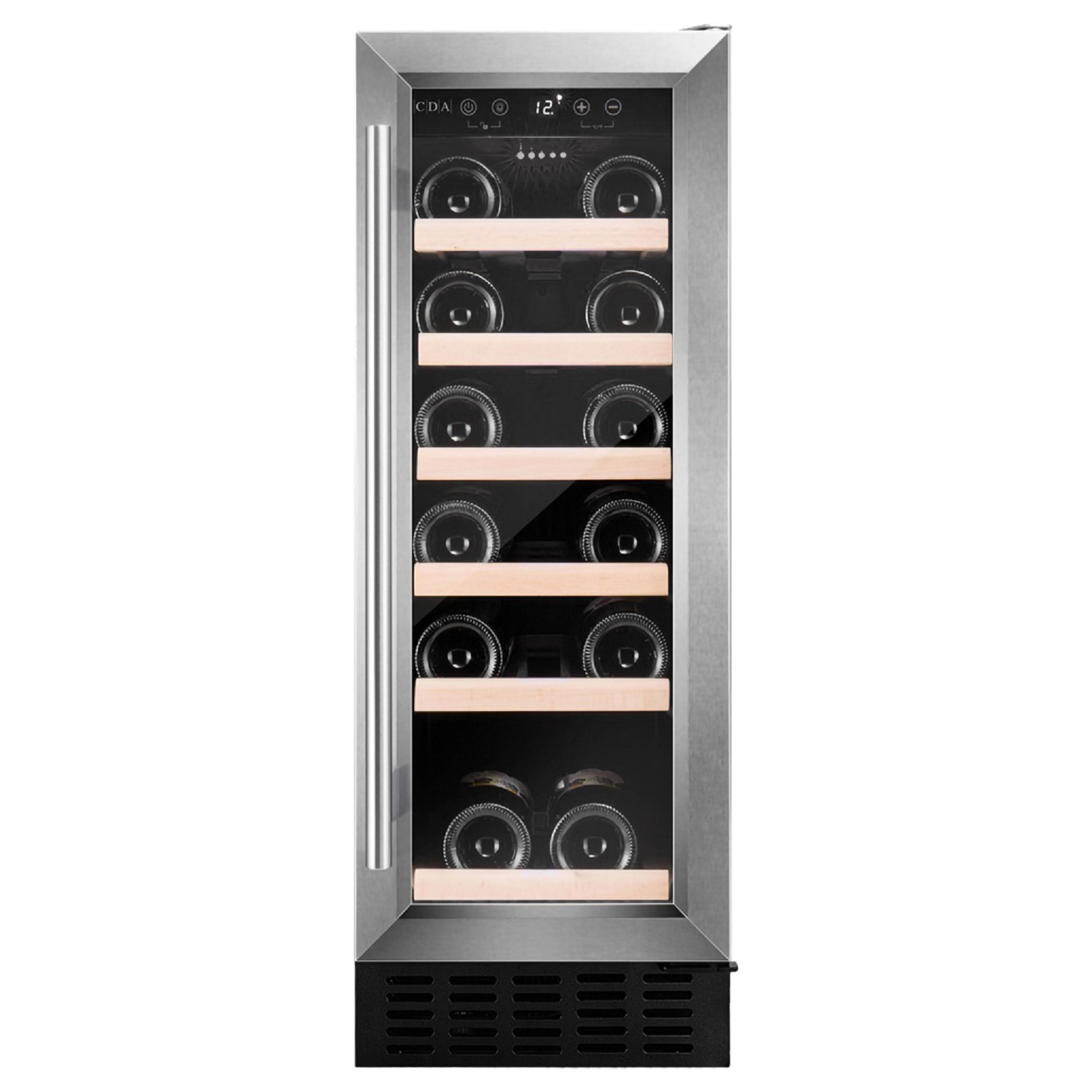 CDA CFWC304SS 30cm Freestanding Wine Cooler in Stainless Steel 19 Bott