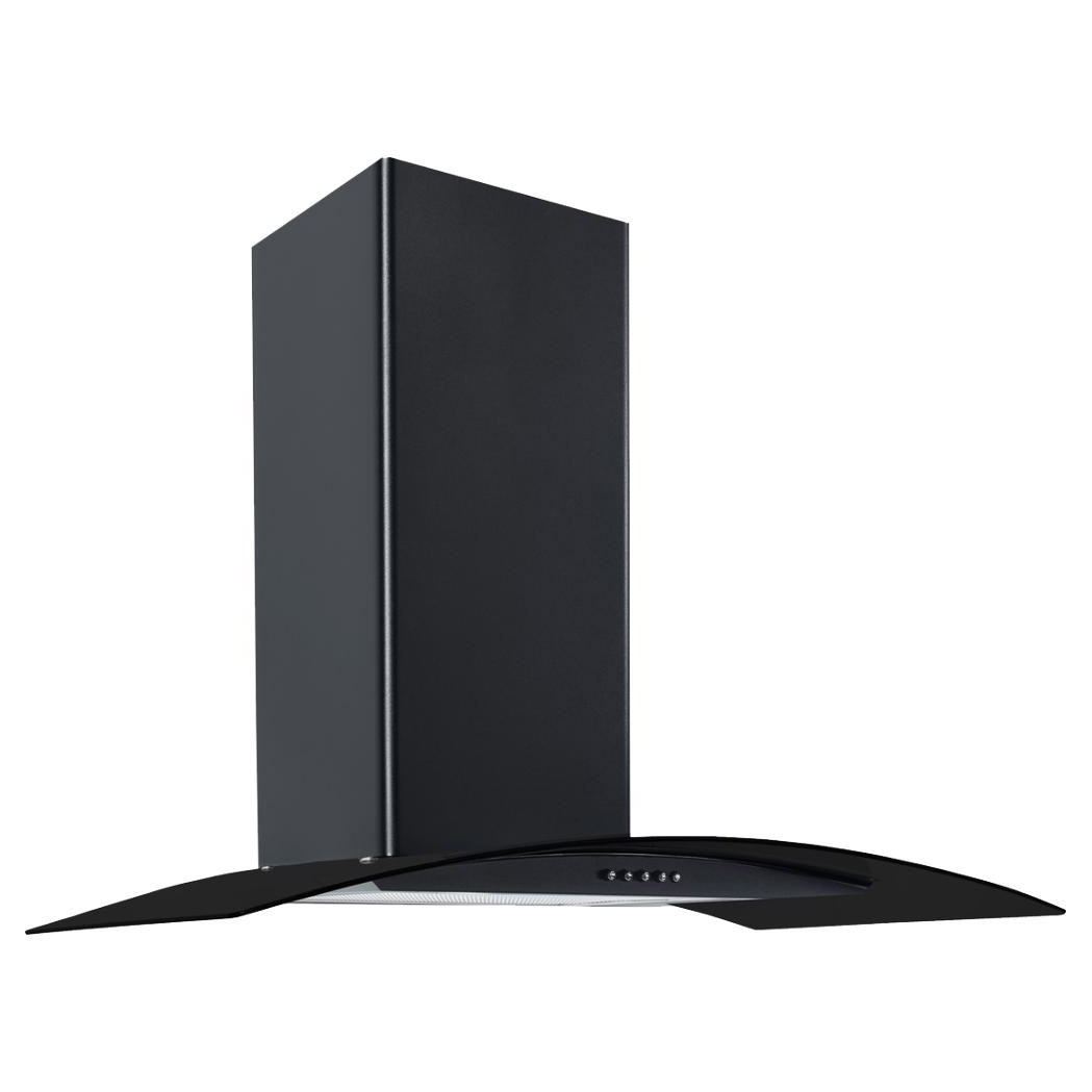 Image of Culina CG90BKPF 90cm Curved Glass Chimney Hood in Black
