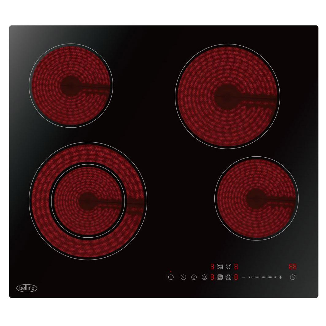 Image of Belling CH602TBLK 60cm 4 Zone Frameless Ceramic Hob Black Touch Contro