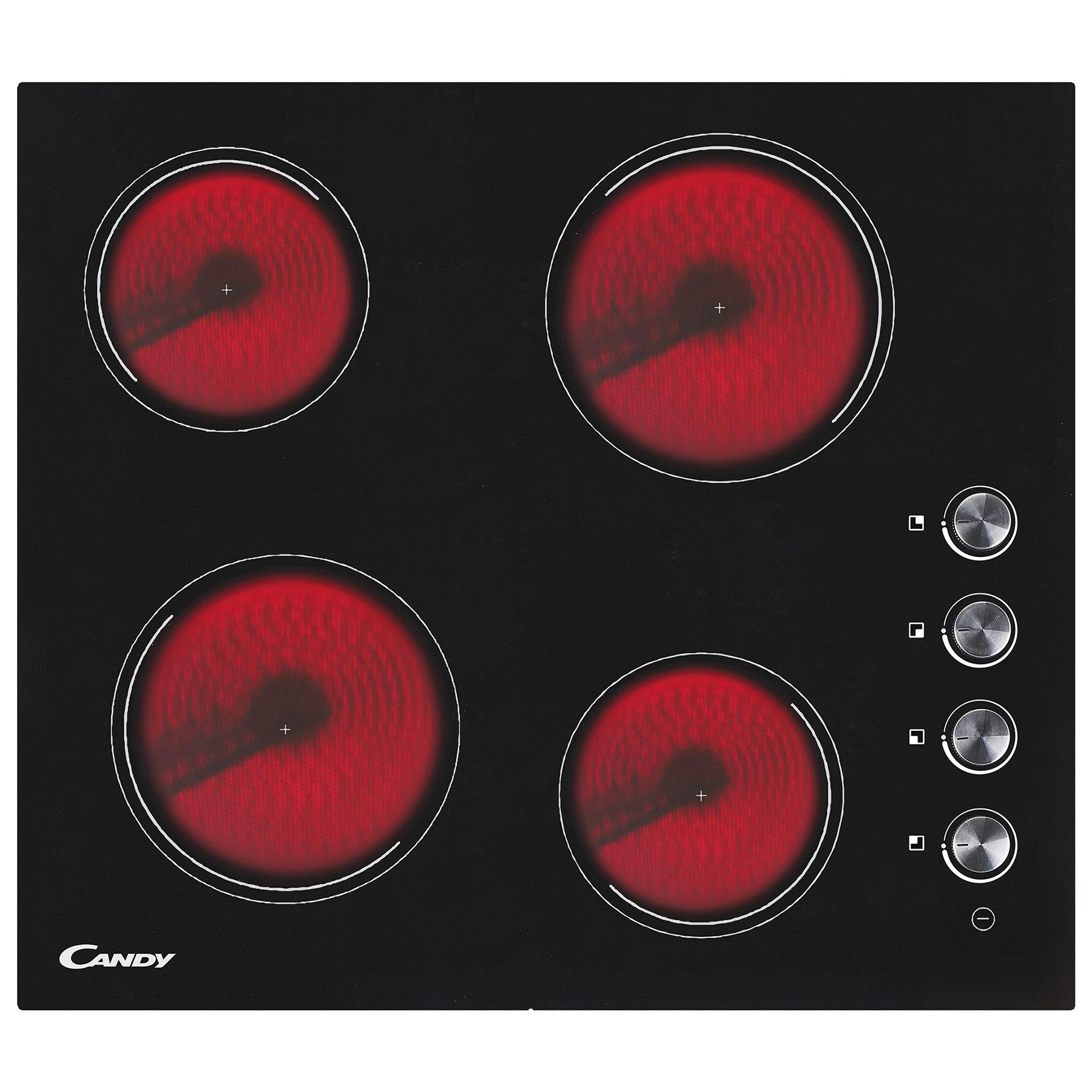 Image of Candy CHK46C 60cm 4 Zone Frameless Ceramic Hob in Black Glass