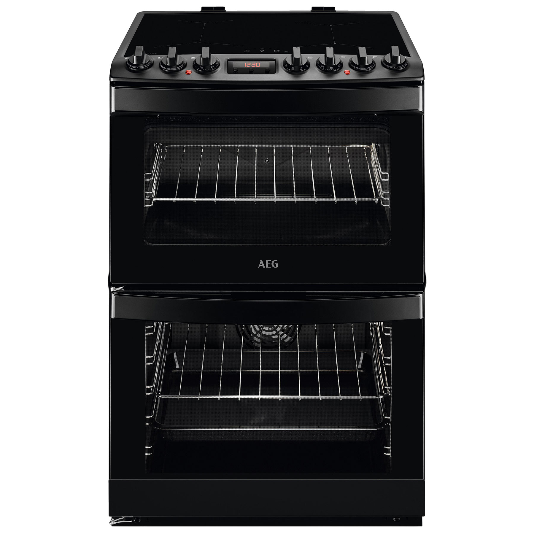 Image of AEG CIB6742MCB 60cm Double Oven Electric Cooker in Black Induction Hob