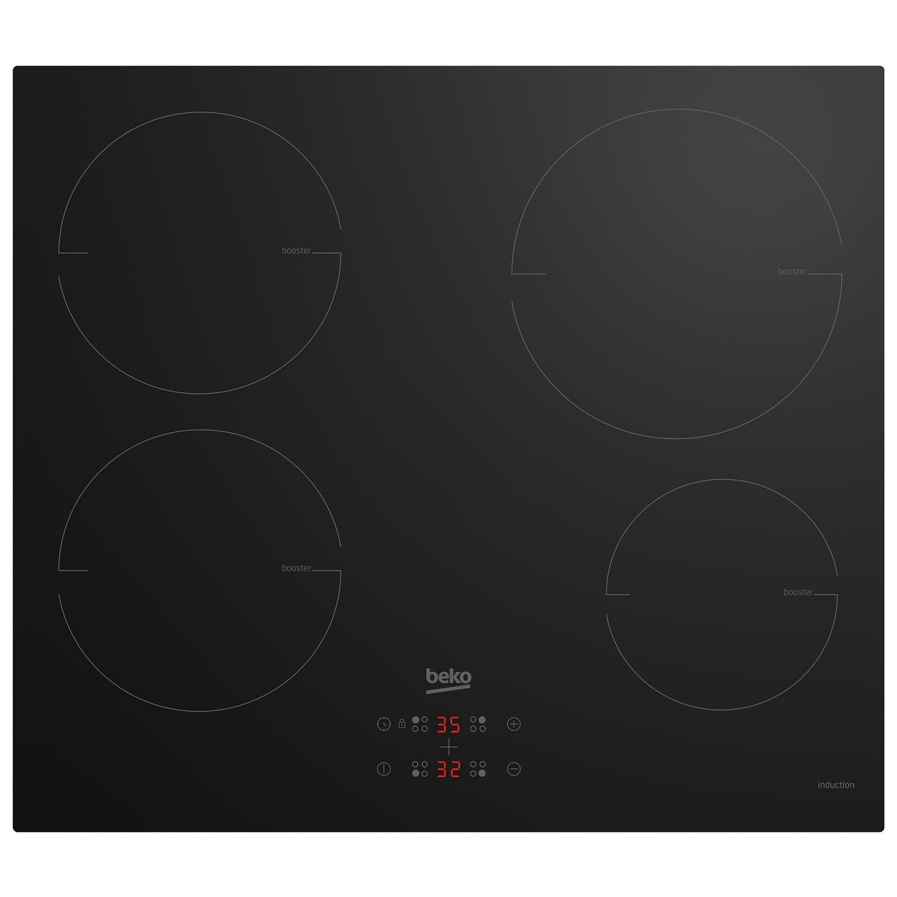 Beko CIHYI21B 60cm 4 Zone Induction Hob in Black Touch Control