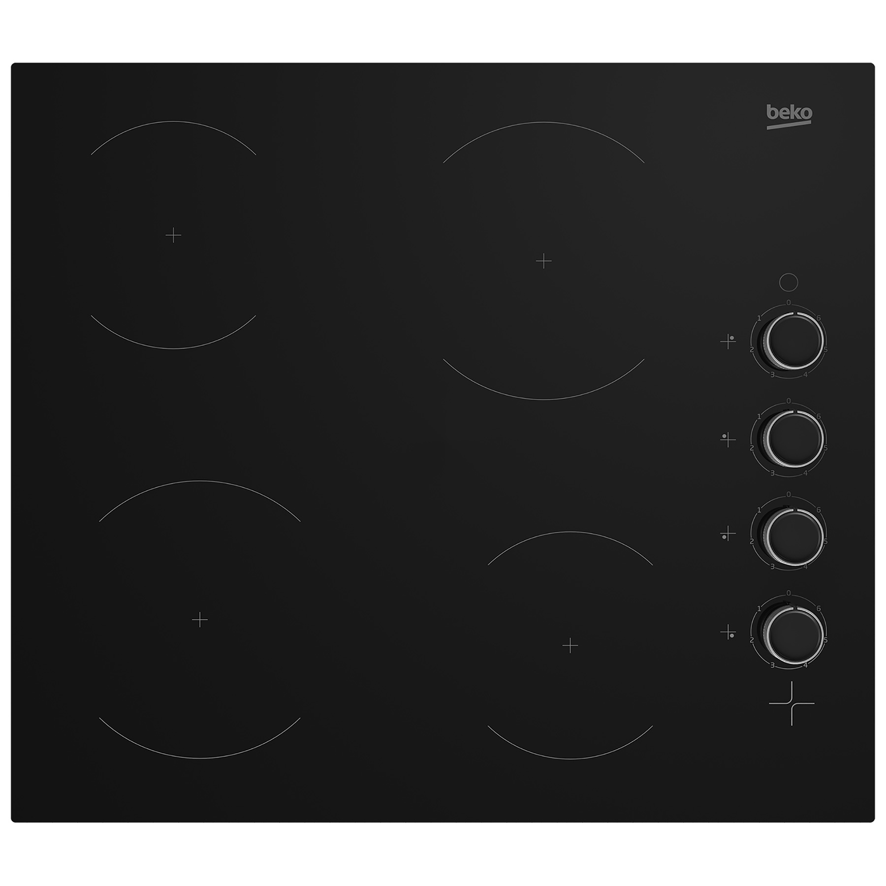Beko CIHYV21B 60cm 4 Zone Frameless Ceramic Hob in Black