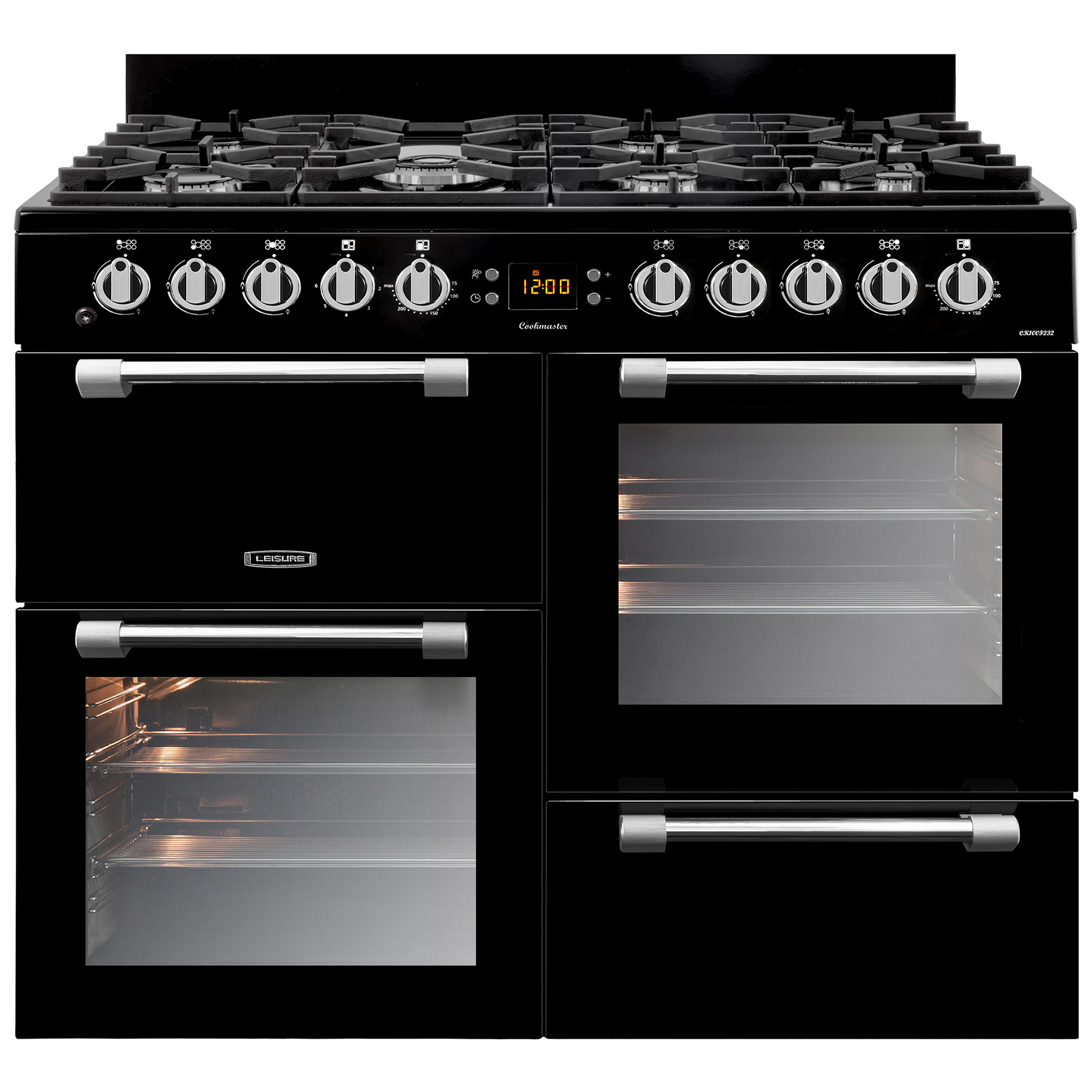 Leisure CK100F232K 100cm Wide Cookmaster Dual Fuel Range Cooker in Bla