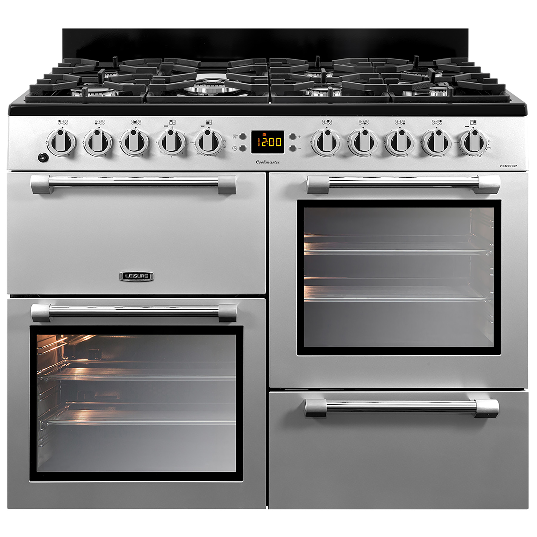 Image of Leisure CK100F232S 100cm COOKMASTER Dual Fuel Range Cooker in Silver