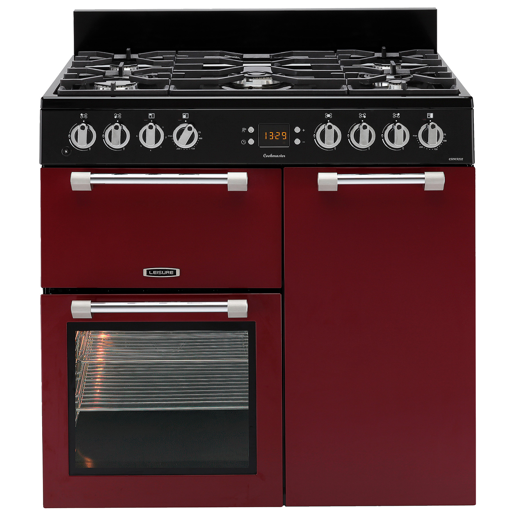 Image of Leisure CK90F232R 90cm Cookmaster Dual Fuel Range Cooker in Red
