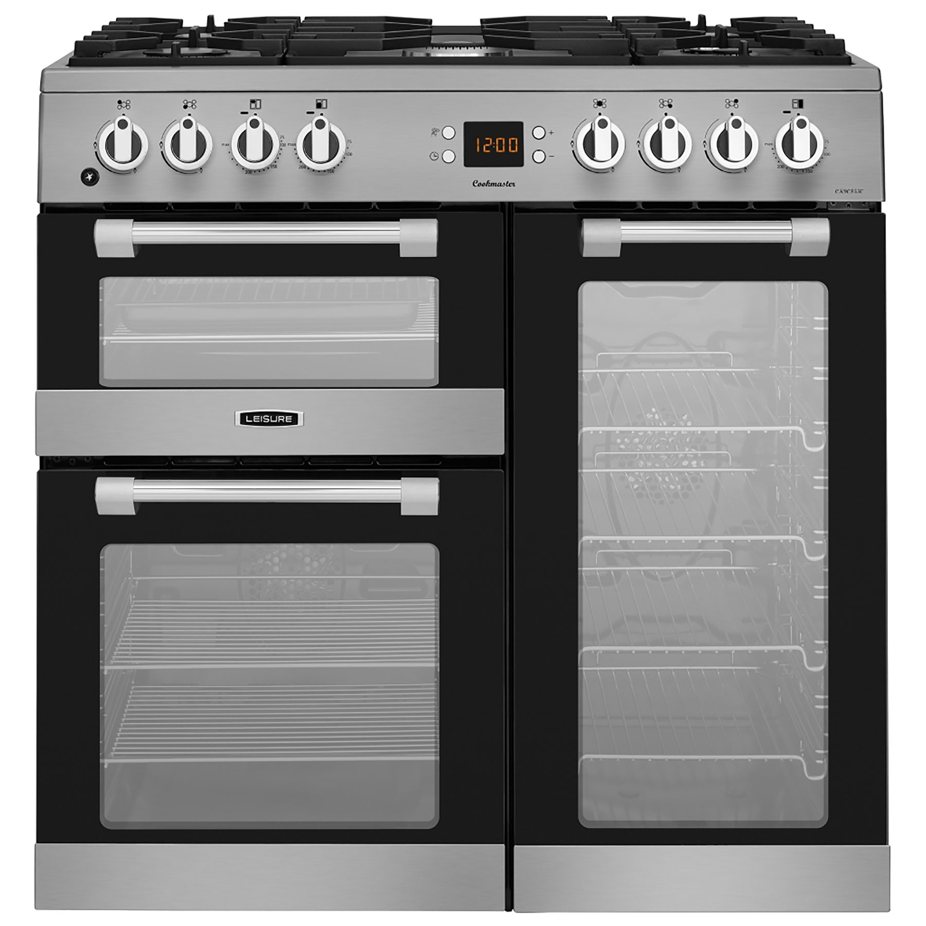 Leisure CK90F530X 90cm Wide Cookmaster Dual Fuel Range Cooker in Stain
