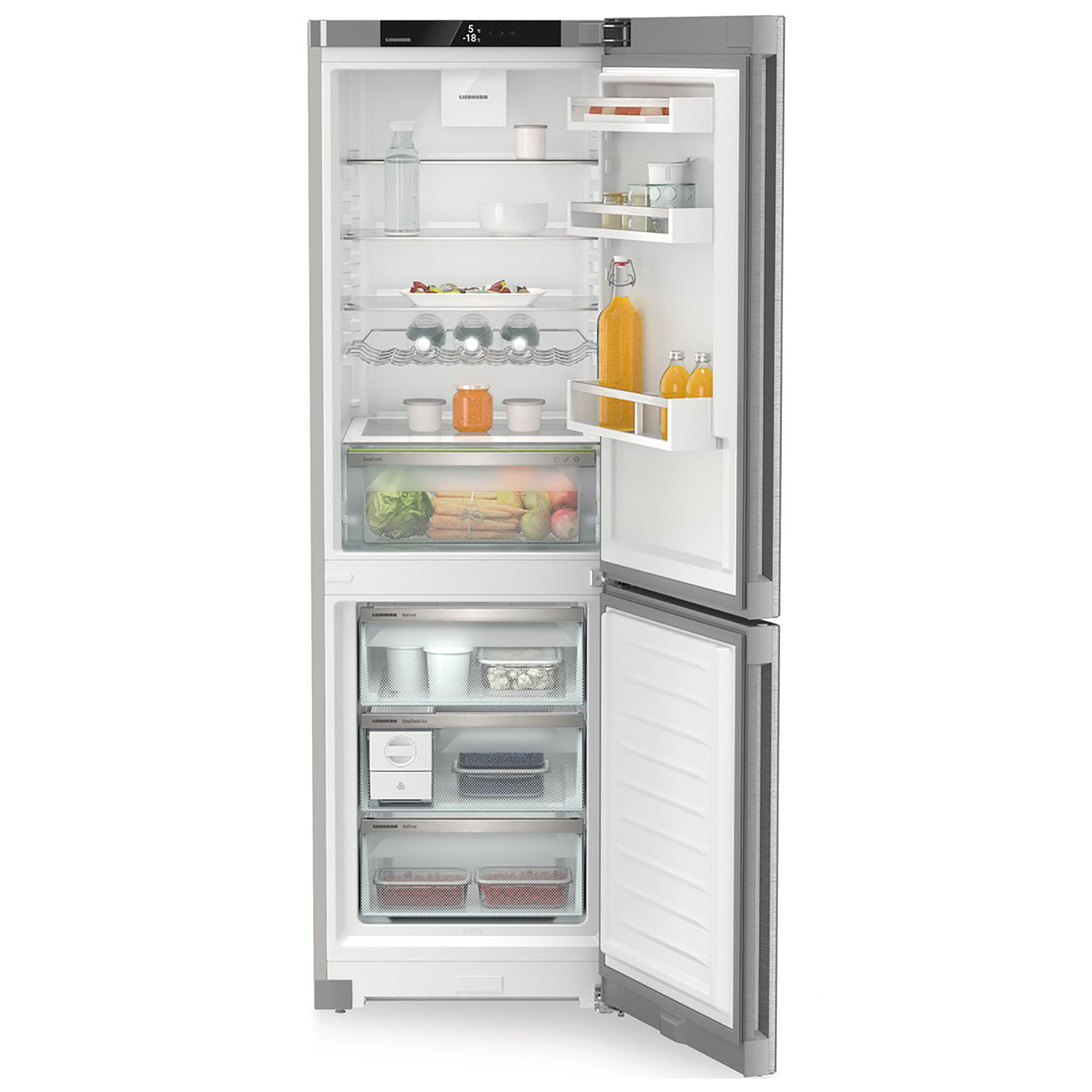 Liebherr Plus CNSDB5223 60cm No Frost Freestanding 70/30 Fridge Freezer Stainless Steel, photo 3