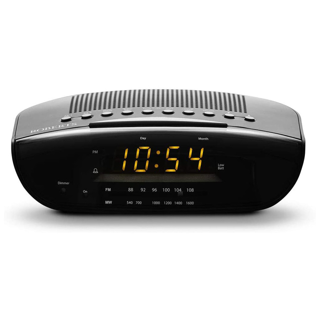 Image of Roberts CR9971 BK Analogue FM MW Clock Radio in Black Dual Alarm