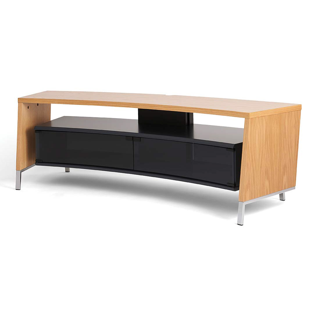 Image of Off The Wall CRV1500OAK 1560mm Wide Curved TV Cabinet in Real Wood Oak