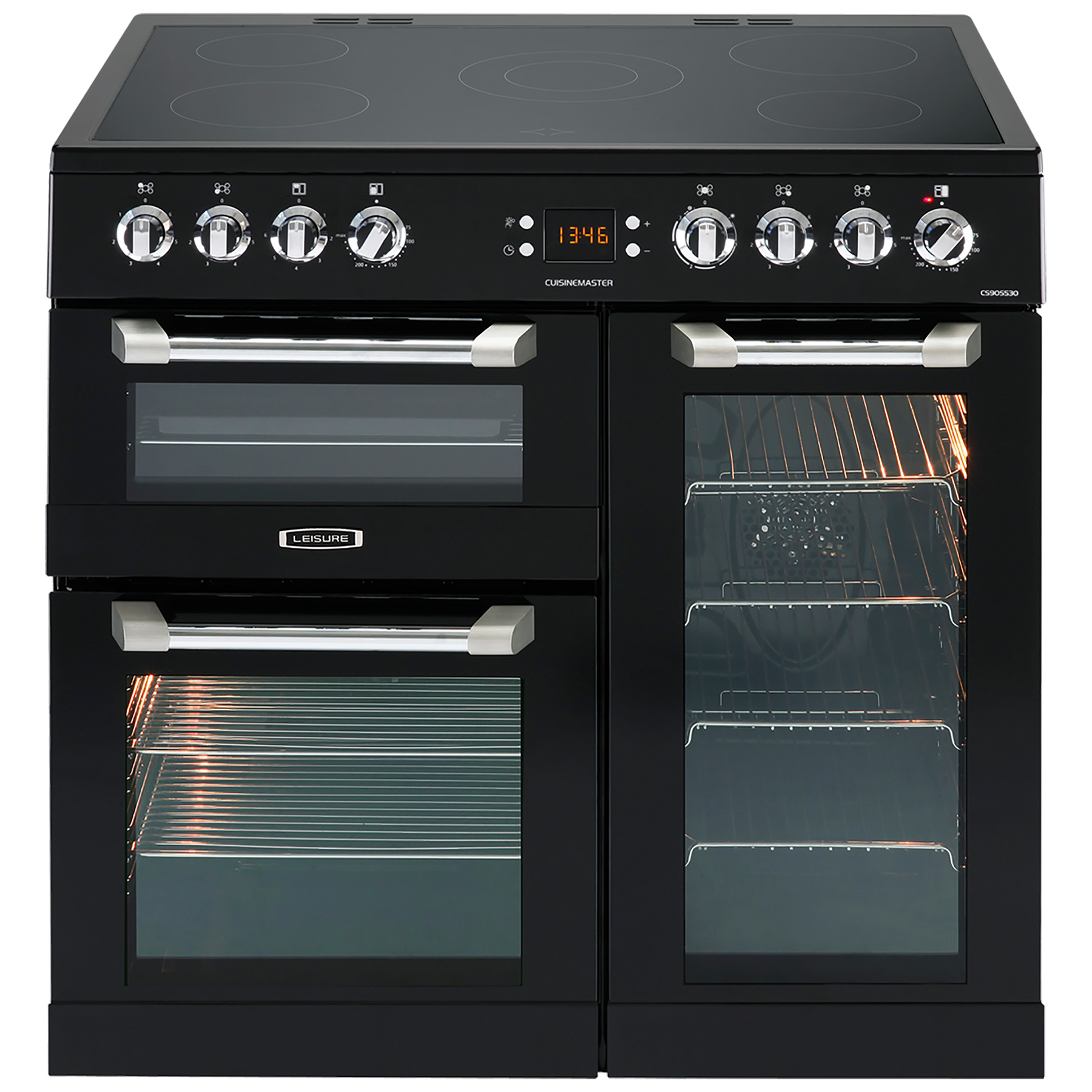 Image of Leisure CS90C530K 90cm CUISINEMASTER Range Cooker in Black Ceramic