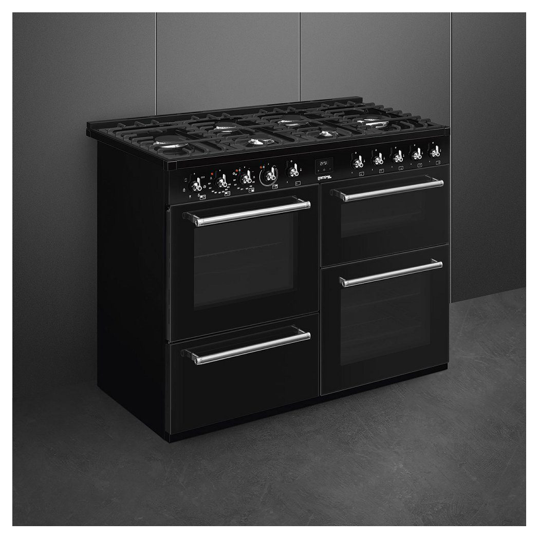 Smeg CX113GMBL 110cm Concert Classic Dual Fuel Range Cooker in Black w, photo 2
