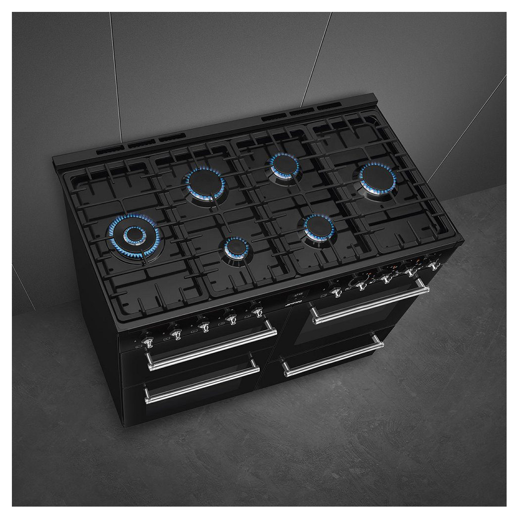 Smeg CX113GMBL 110cm Concert Classic Dual Fuel Range Cooker in Black w, photo 5