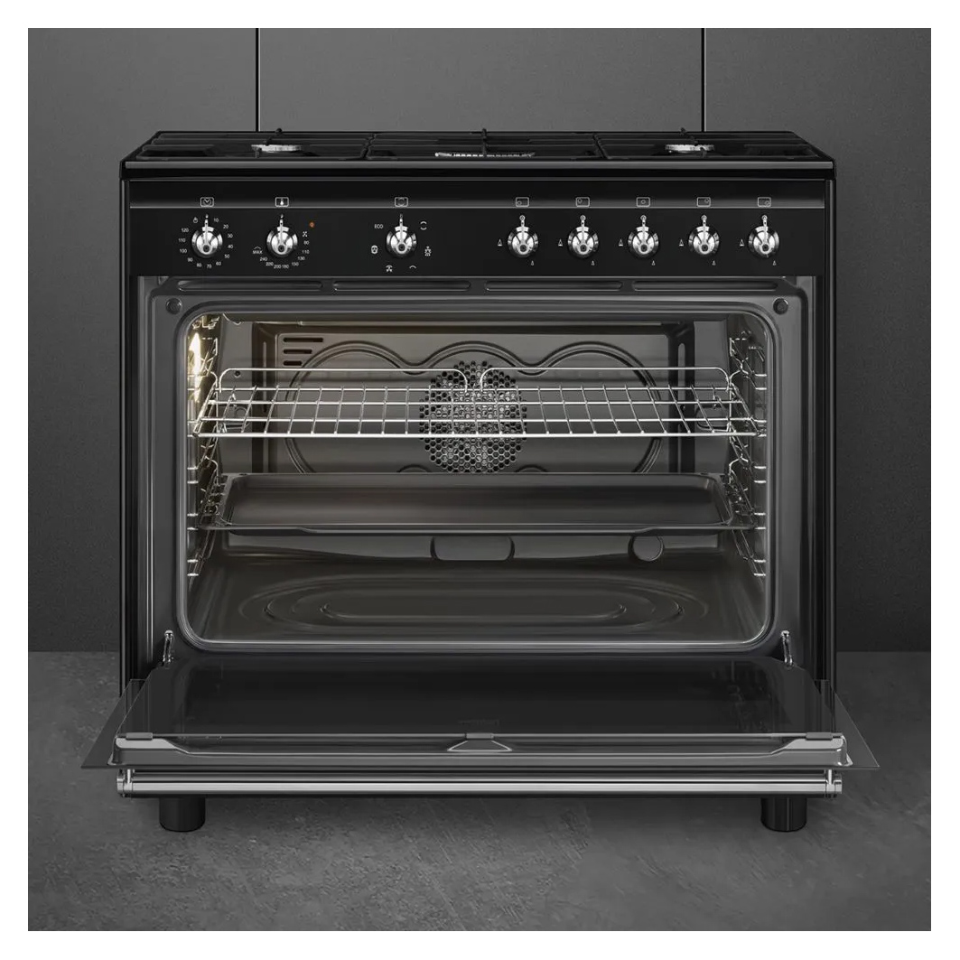 Smeg CX91GMBL 90cm Concert Classic Dual Fuel Range Cooker in Black wit, photo 2