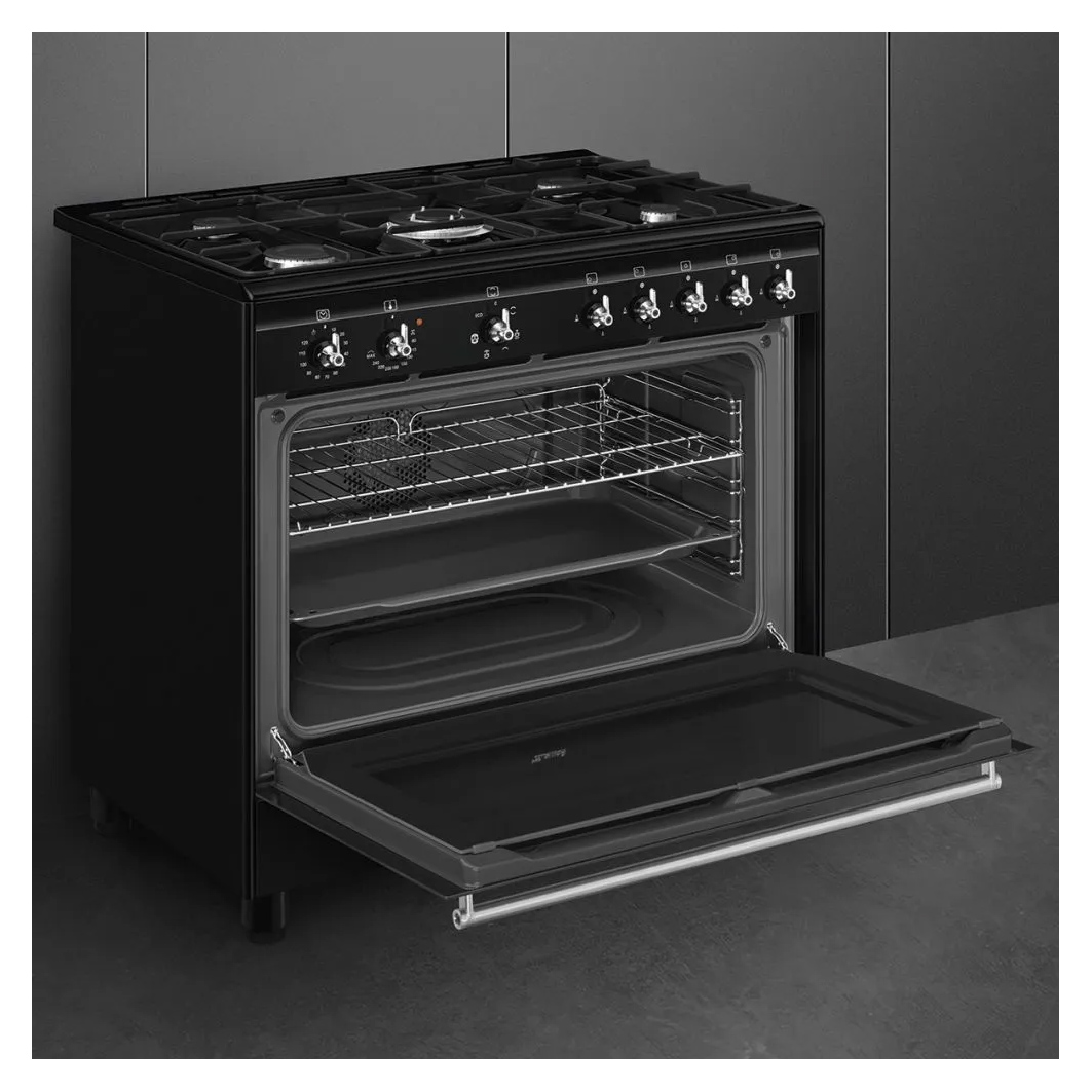Smeg CX91GMBL 90cm Concert Classic Dual Fuel Range Cooker in Black wit, photo 4