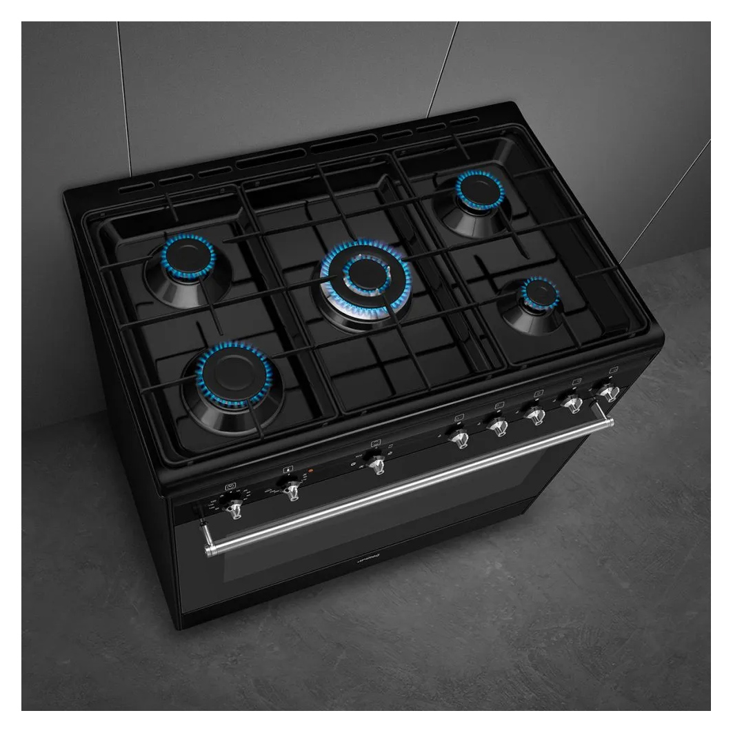 Smeg CX91GMBL 90cm Concert Classic Dual Fuel Range Cooker in Black wit, photo 5