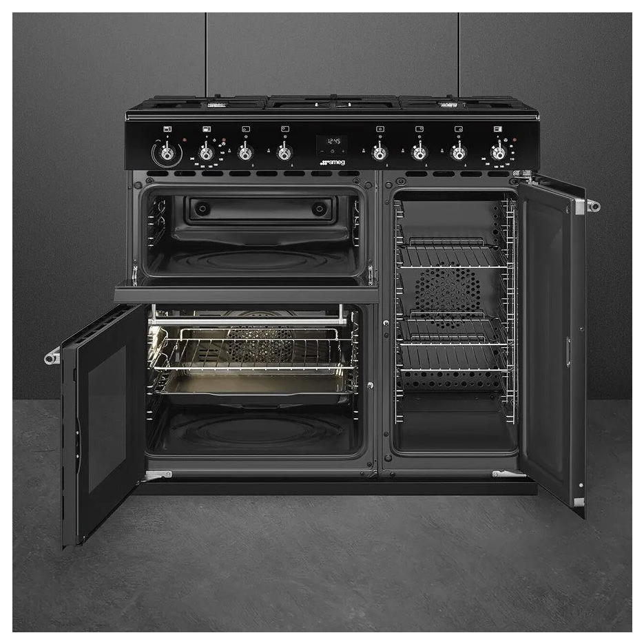 Smeg CX93GMBL 90cm Concert Classic Dual Fuel Range Cooker in Black wit, photo 2