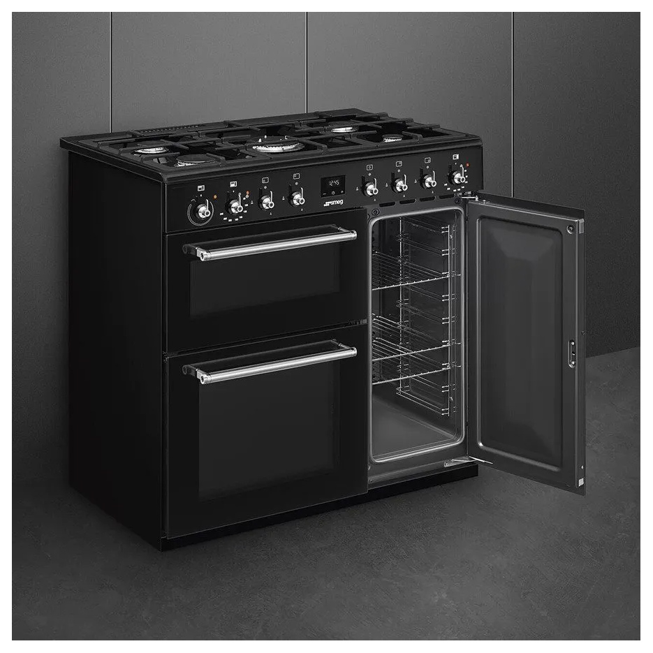 Smeg CX93GMBL 90cm Concert Classic Dual Fuel Range Cooker in Black wit, photo 4