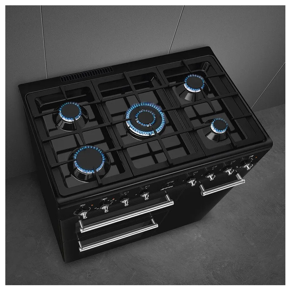 Smeg CX93GMBL 90cm Concert Classic Dual Fuel Range Cooker in Black wit, photo 5