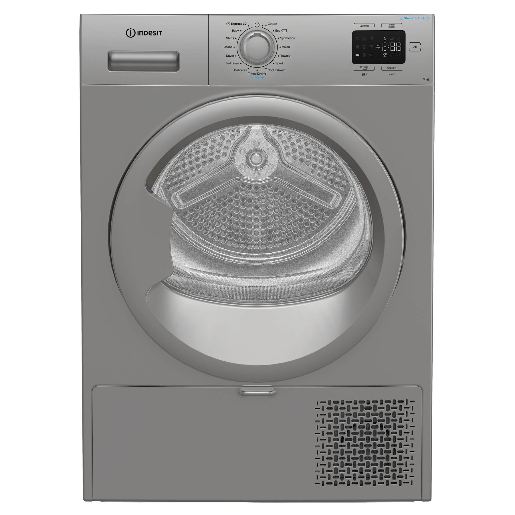 Indesit CYD92DSSUK 9kg Heat Pump Condenser Dryer in Silver A Rated Ste