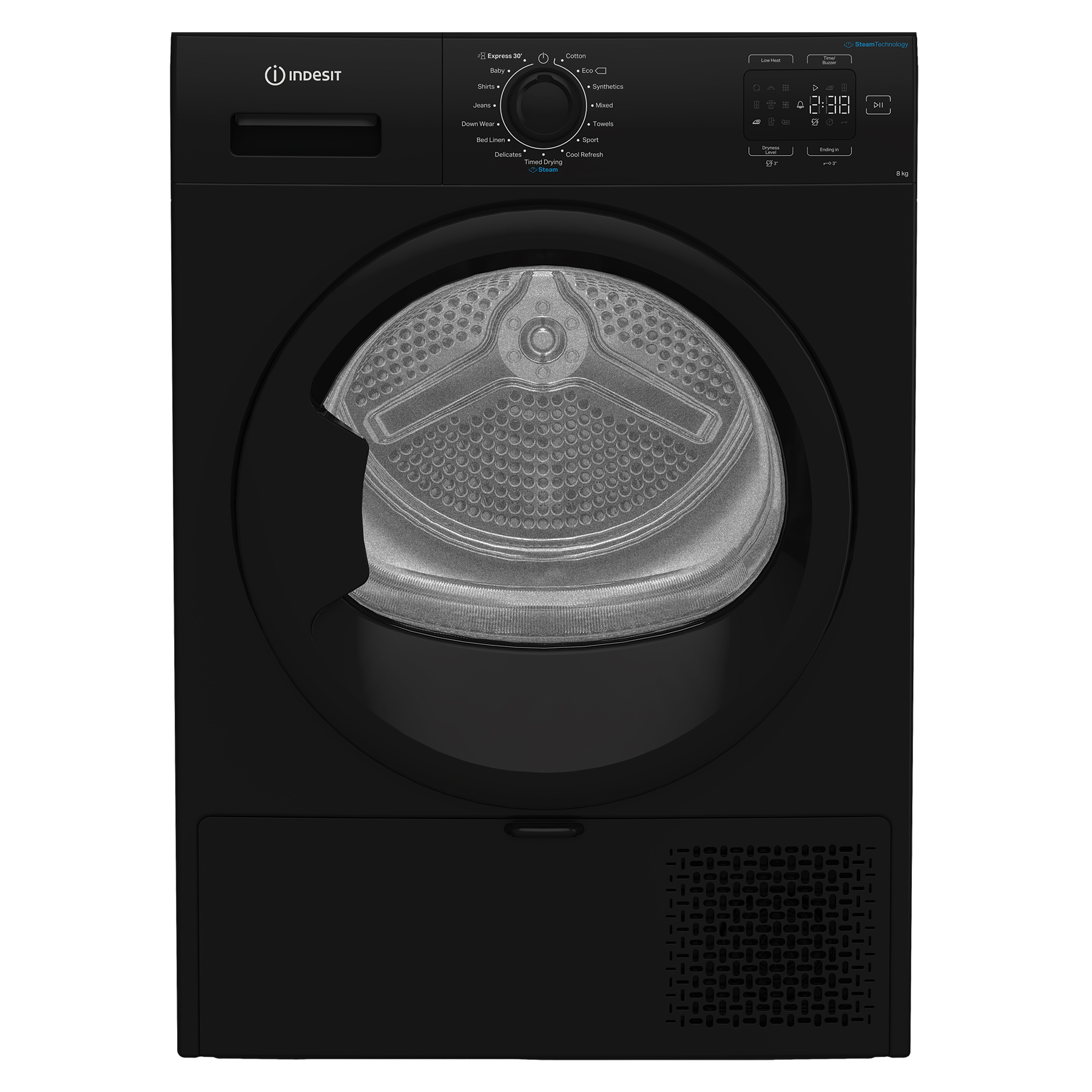 Indesit CYSD82DBBUK 8kg Heat Pump Condenser Dryer in Black A Rated Ste