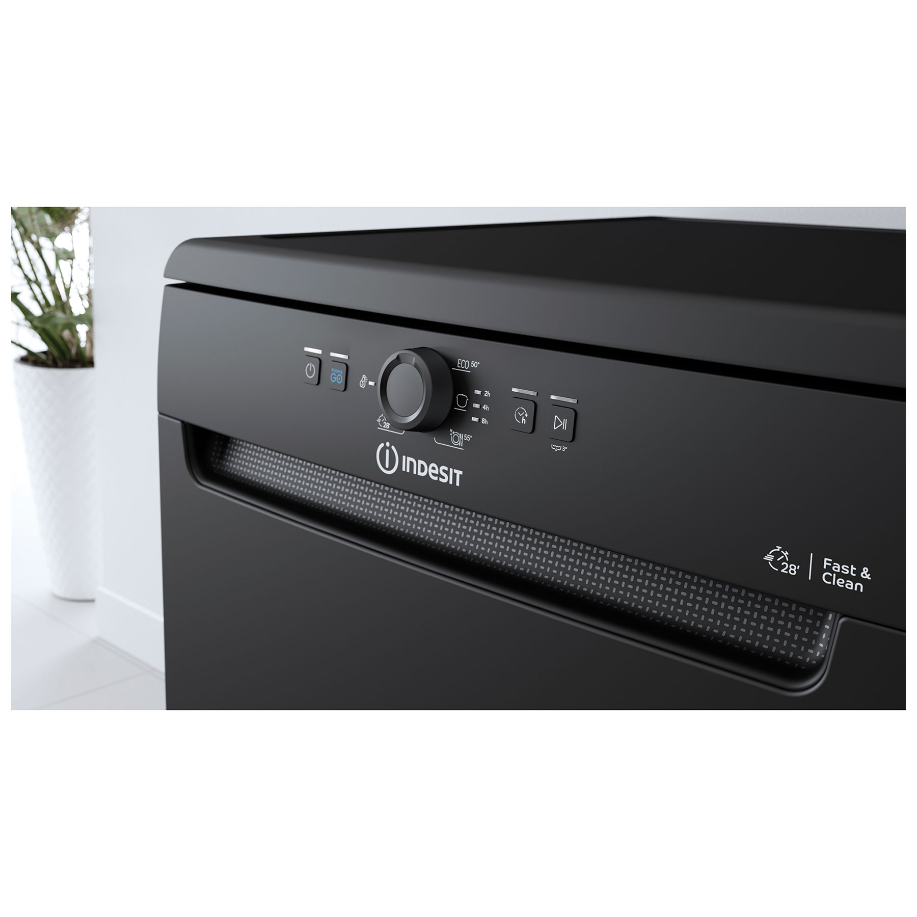 Indesit D2FHK26B 60cm Dishwasher in Black 14 Place Setting E Rated, photo 5