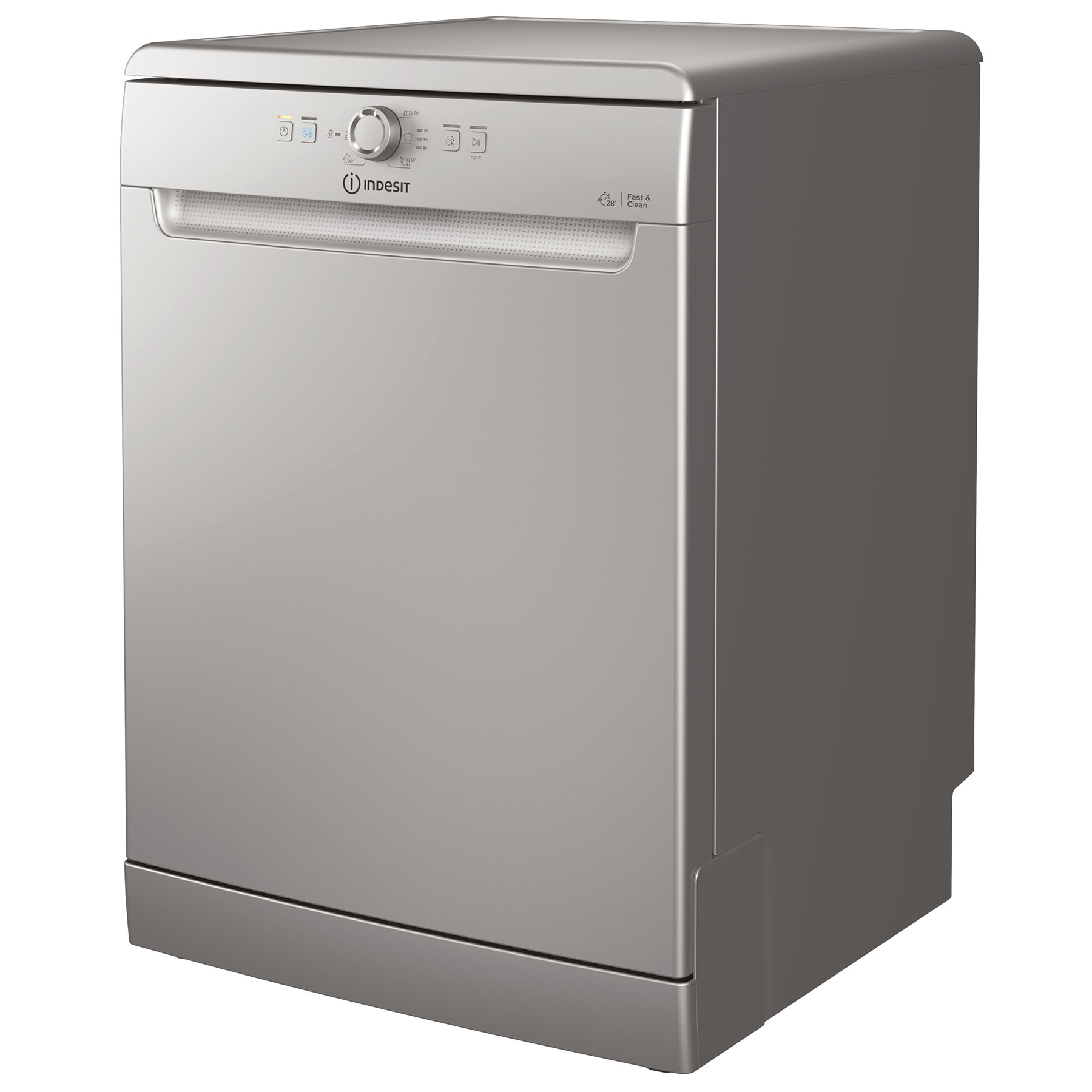 Indesit D2FHK26S 60cm Dishwasher in Silver 14 Place Setting E Rated, photo 2