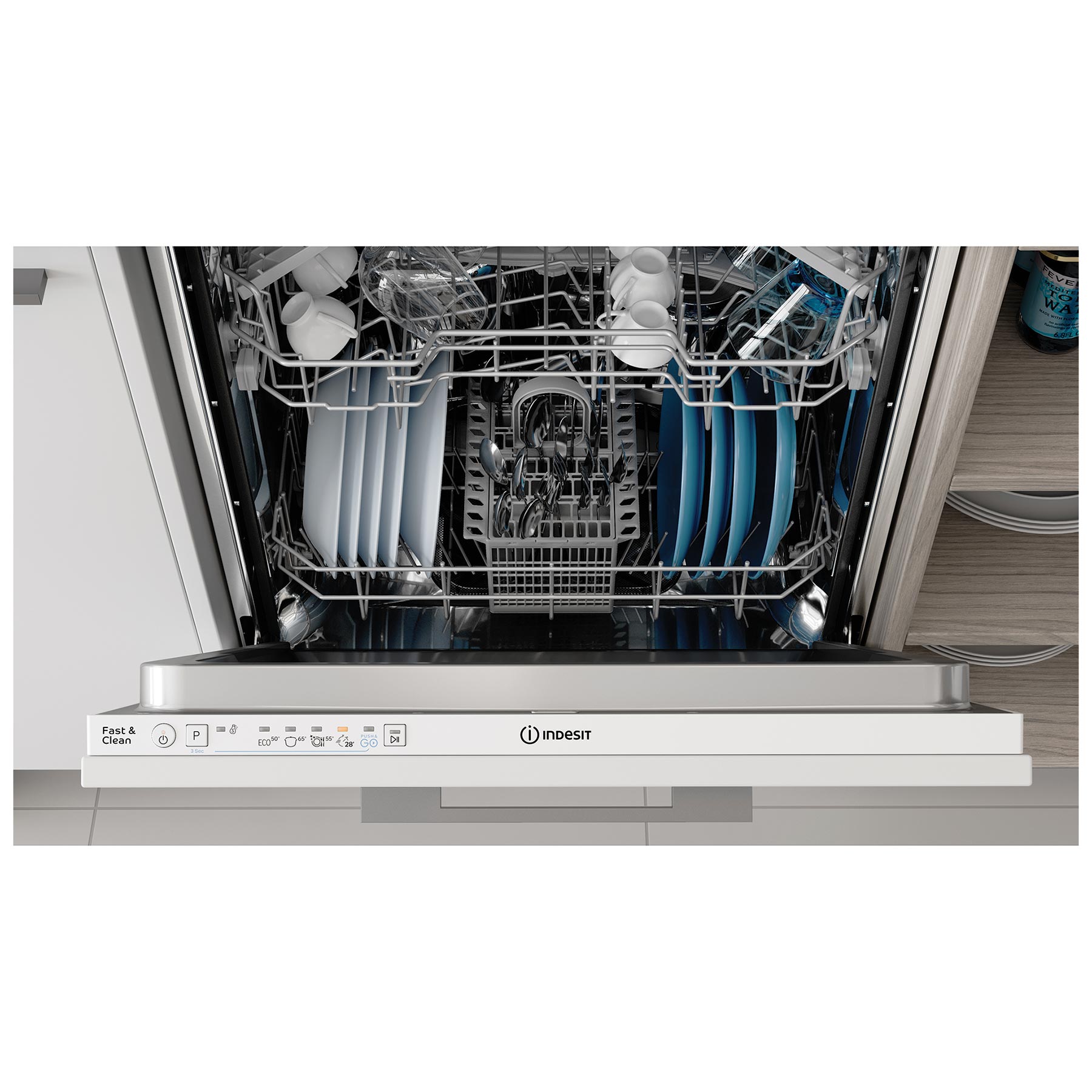 Indesit D2IHL326UK Full Size Integrated Dishwasher with 14 Place Settings White, photo 4