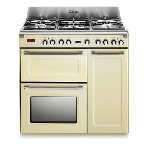 Image of Delonghi D3VR908DF 90cm Wide Vintage Duel Fuel Range Cooker in Cream