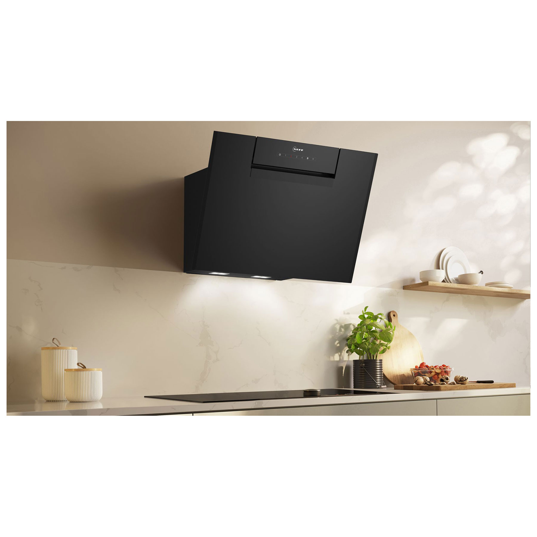 Neff D65IFN1S0B N50 60cm Inclined Chimney Hood in Black Glass, photo 5