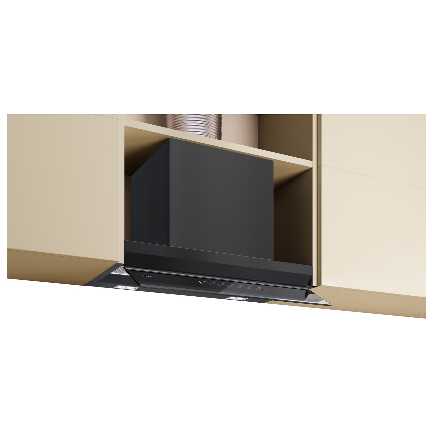 Neff D68XET2S0B N90 60cm Integrated Cooker Hood in Matt Black Clear Gl