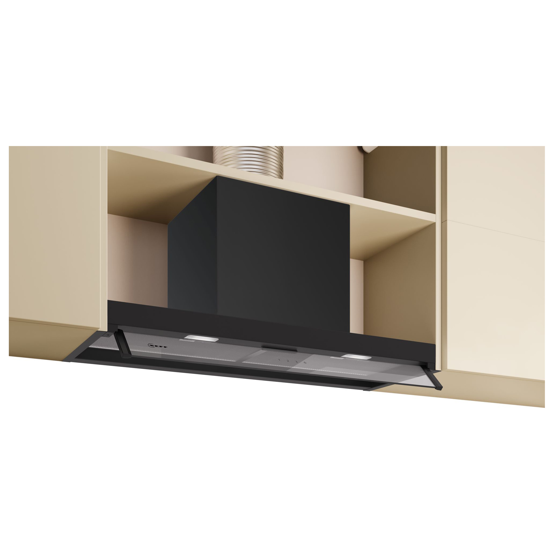 Neff D85XCC2S0B N50 80cm Integrated Cooker Hood in Matt Black Clear Gl