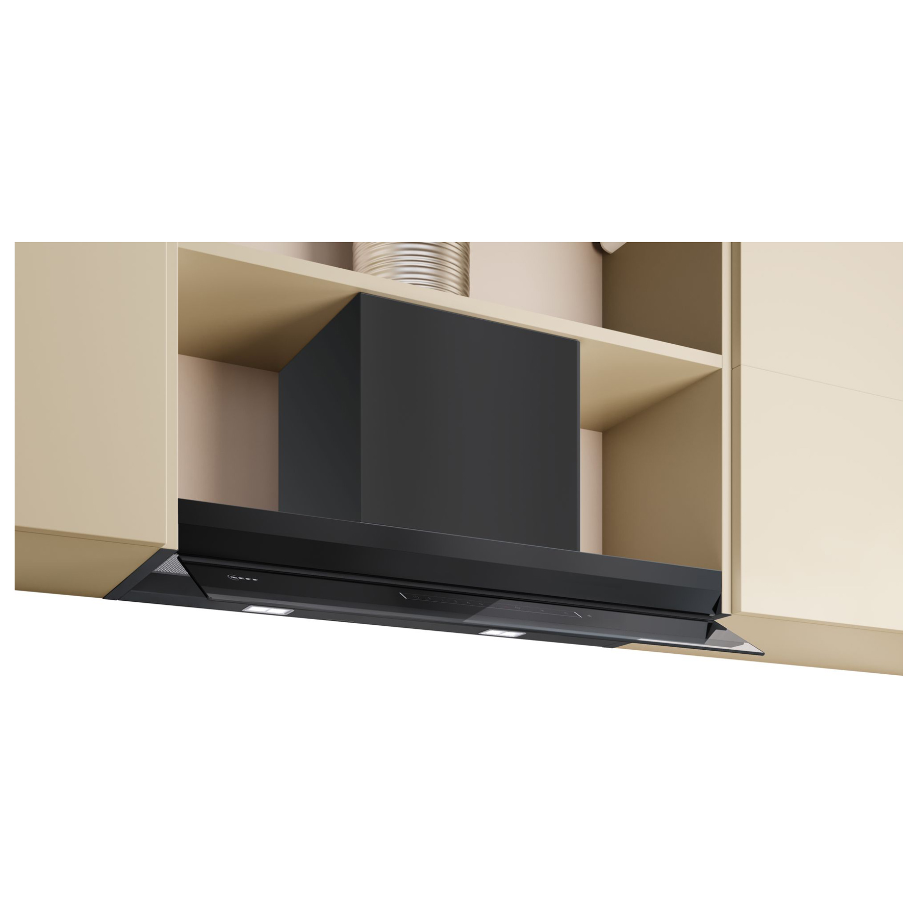 Neff D88XET2S0B N90 80cm Integrated Cooker Hood in Matt Black Clear Gl