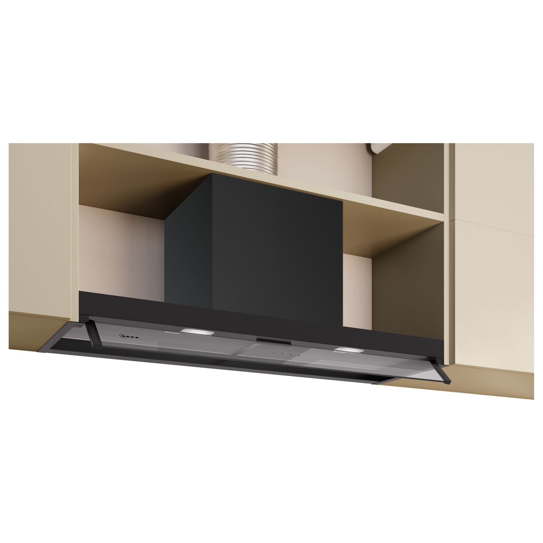 Neff D95XCC2S0B N50 90cm Integrated Cooker Hood in Matt Black Clear Gl