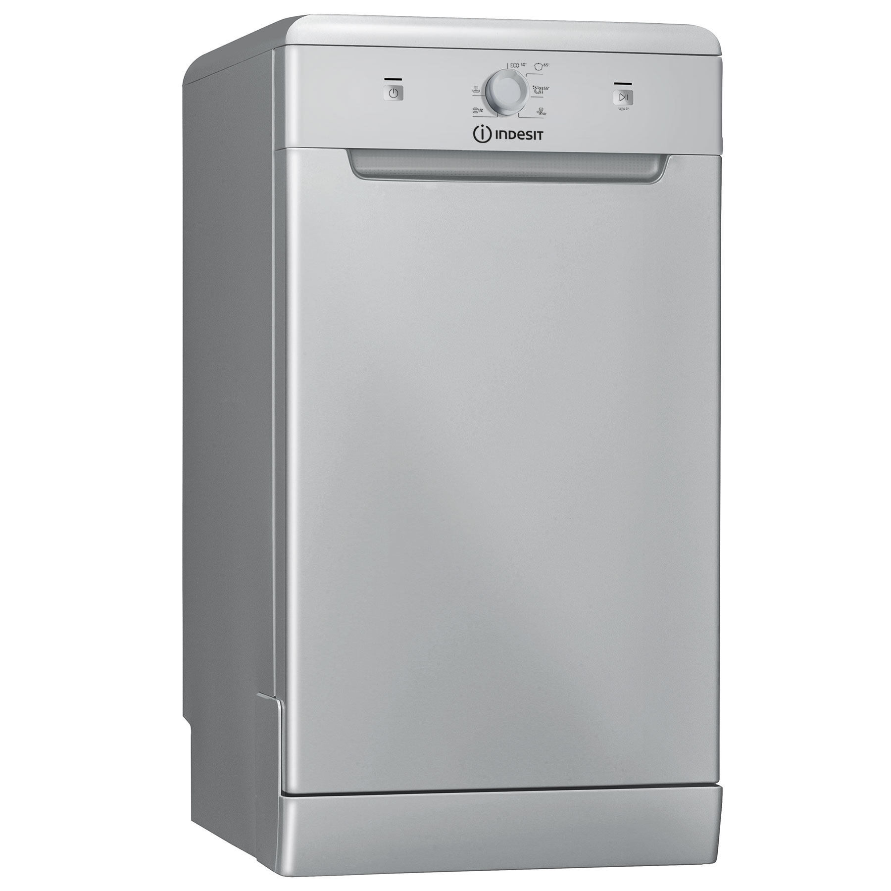 Image of Indesit DF9E1B10SUK 45cm Slimline Dishwasher Silver 9 Place Setting F