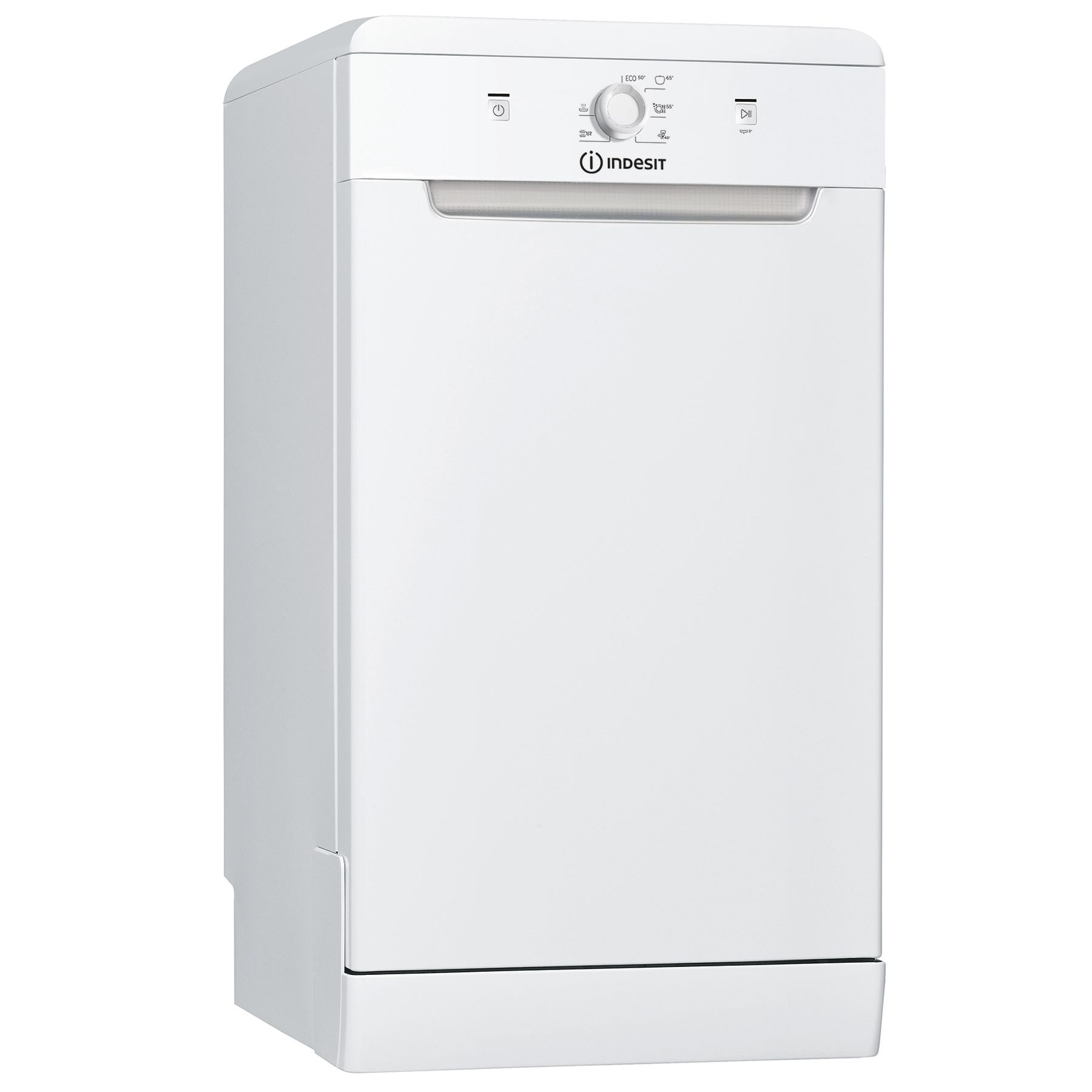 Image of Indesit DF9E1B10UK 45cm Slimline Dishwasher White 9 Place Setting F Ra