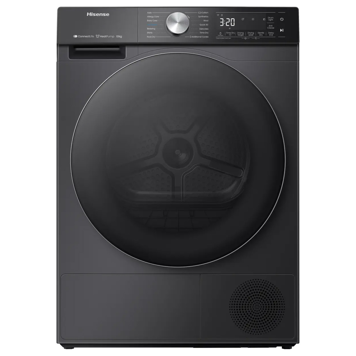 Hisense DH5S102BB 10kg Heat Pump Condenser Dryer in Black A Rated Conn